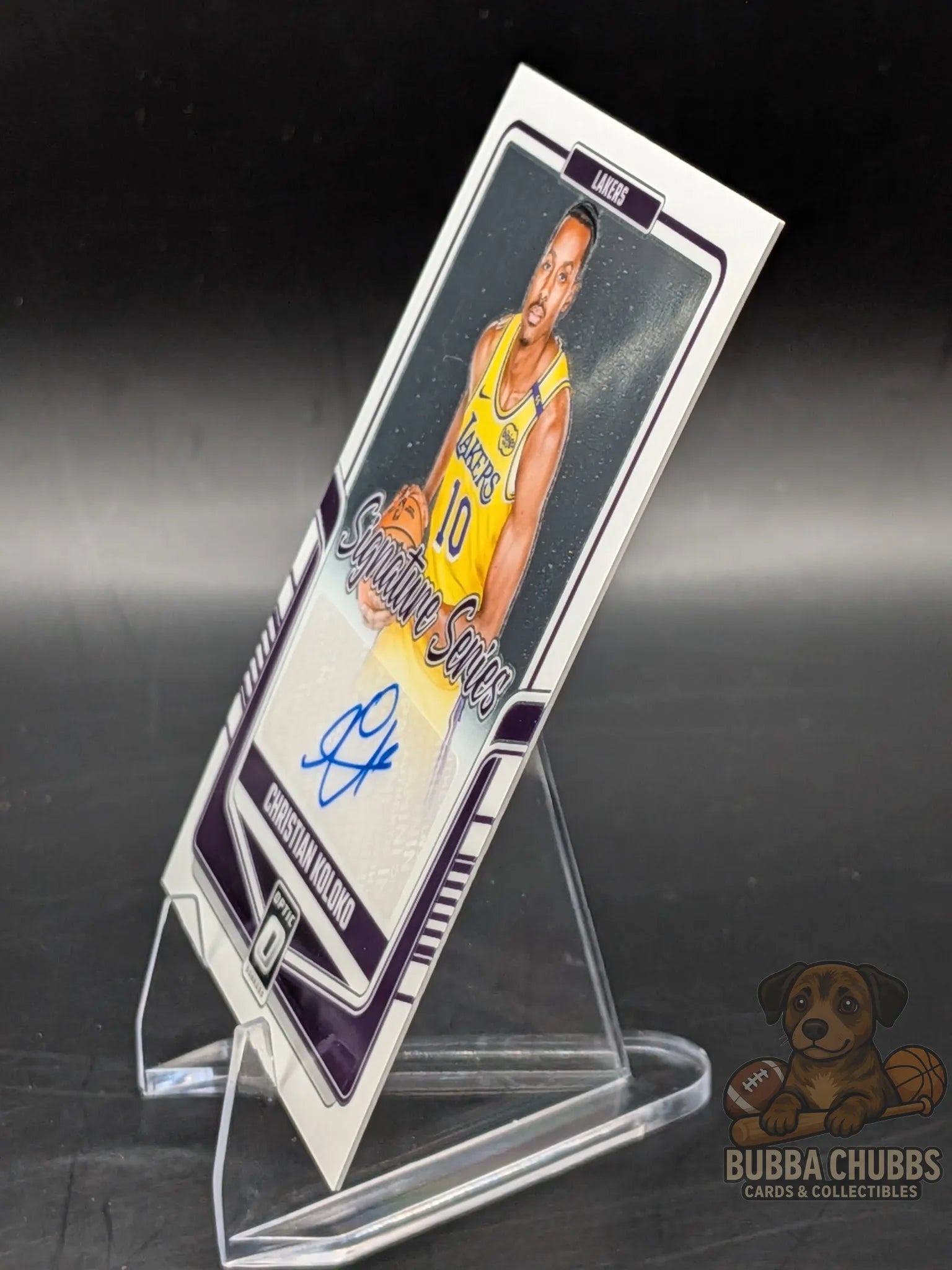 basketball trading card of christian koloko of the LA Lakers panini donruss optic signature series