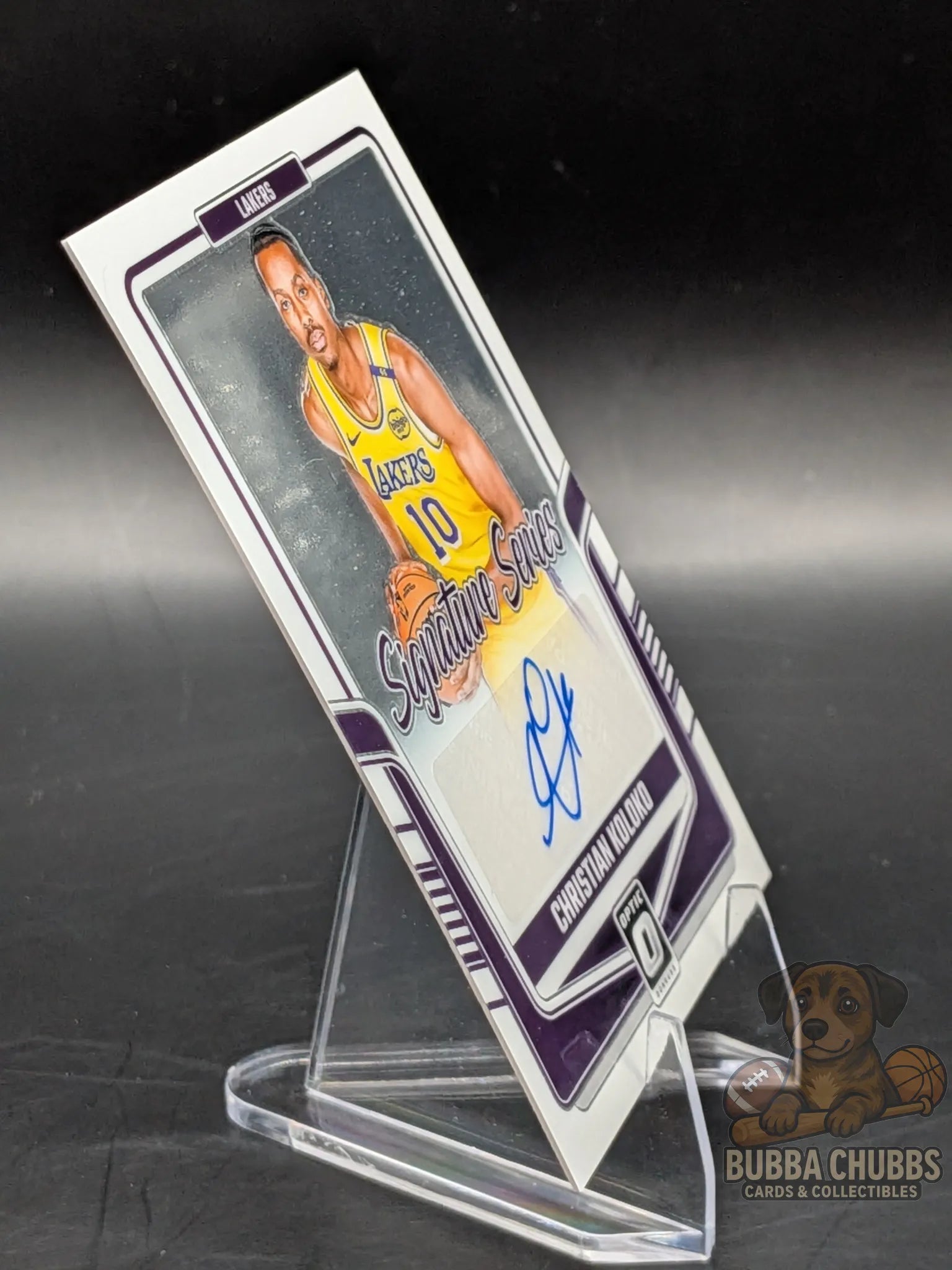 basketball trading card of christian koloko of the LA Lakers panini donruss optic signature series