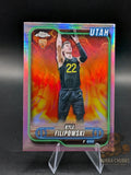 Basketball trading card of rookie Kyle Filipowski topps chrome pink rainbow parallel