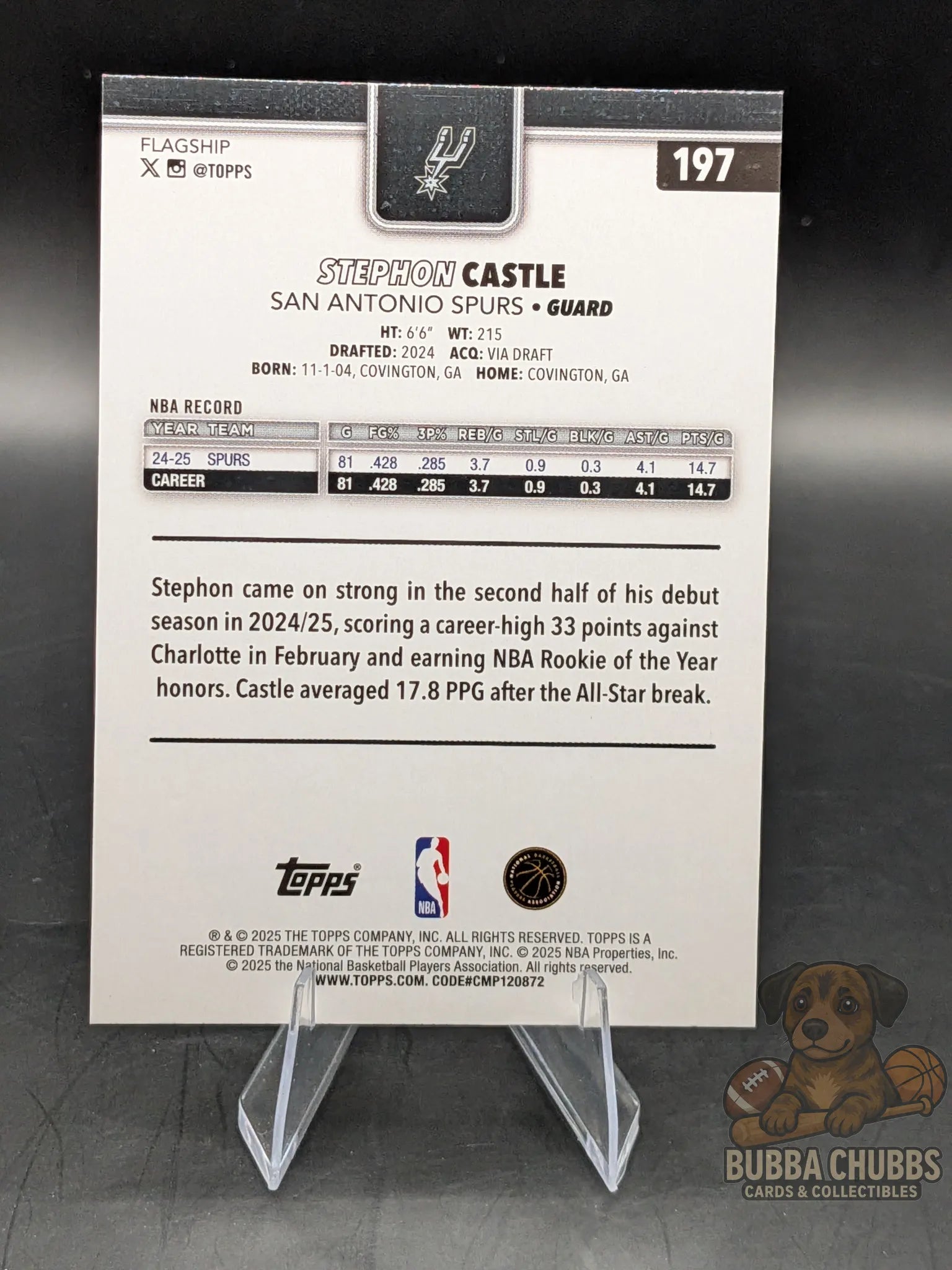 Basketball trading card rookie topps flagship all rookie team insert stephon castle