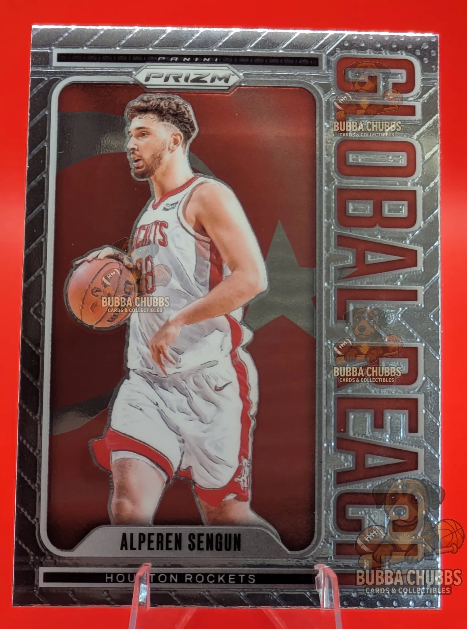Basketball trading card featuring Alperen Sengun of the Houston Rockets Panini Prizm Global Reach Subset Parallel