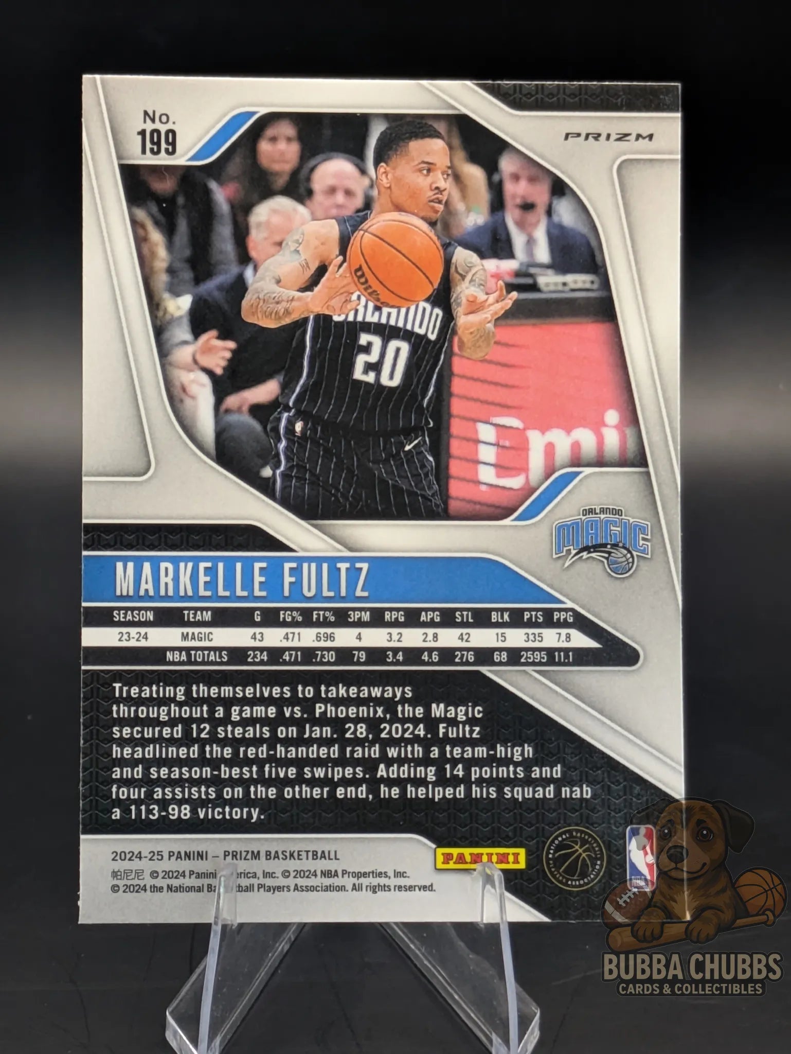 Basketball trading card featuring Markelle Fultz of the Orlando Magic Panini Prizm Green Parallel