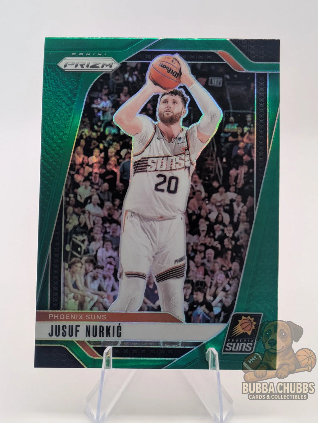 Basketball trading card featuring Jusuf Nurkic of the Phoenix Suns Panini Prizm Green Parallel