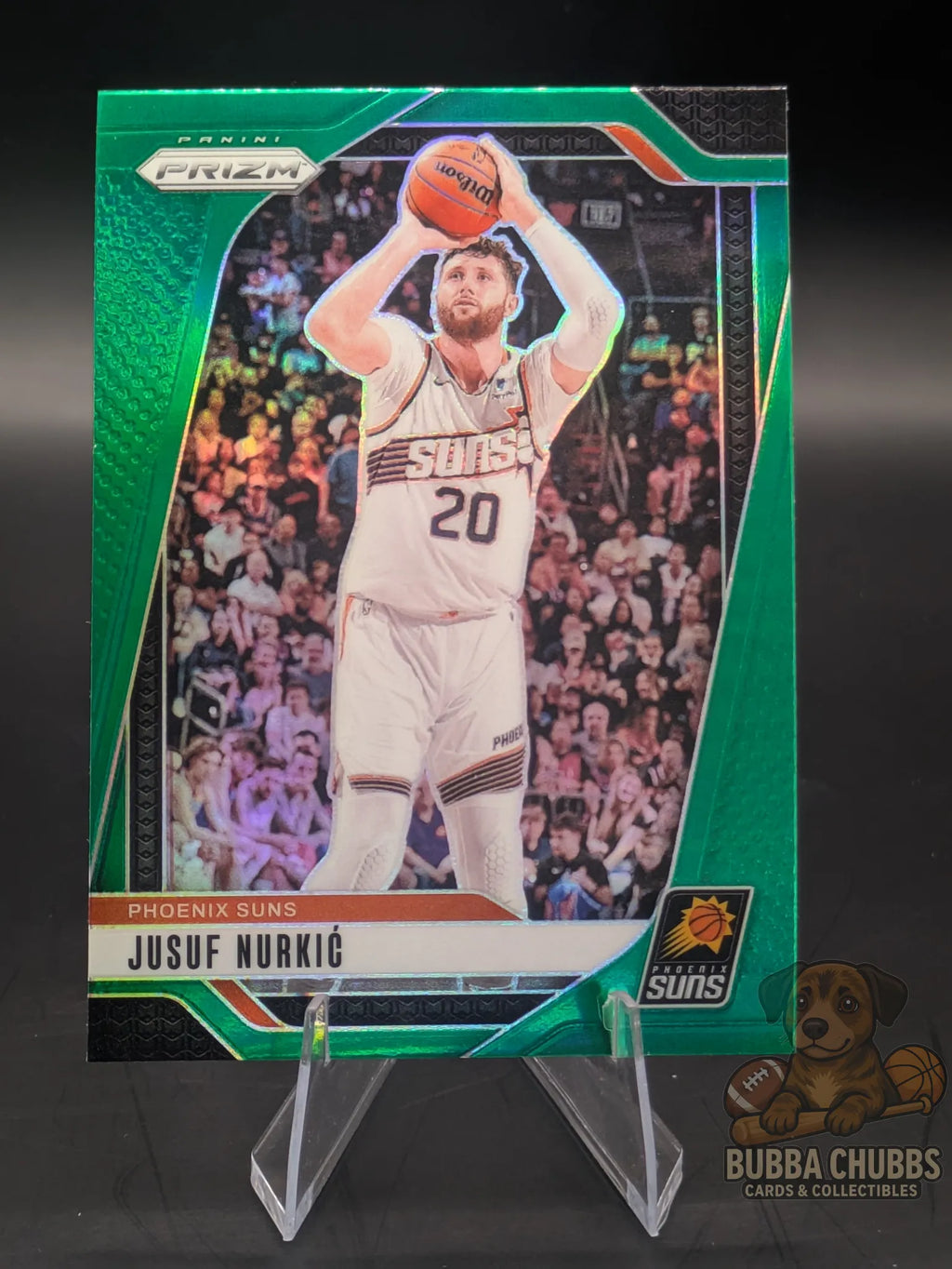 Basketball trading card featuring Jusuf Nurkic of the Phoenix Suns Panini Prizm Green Parallel