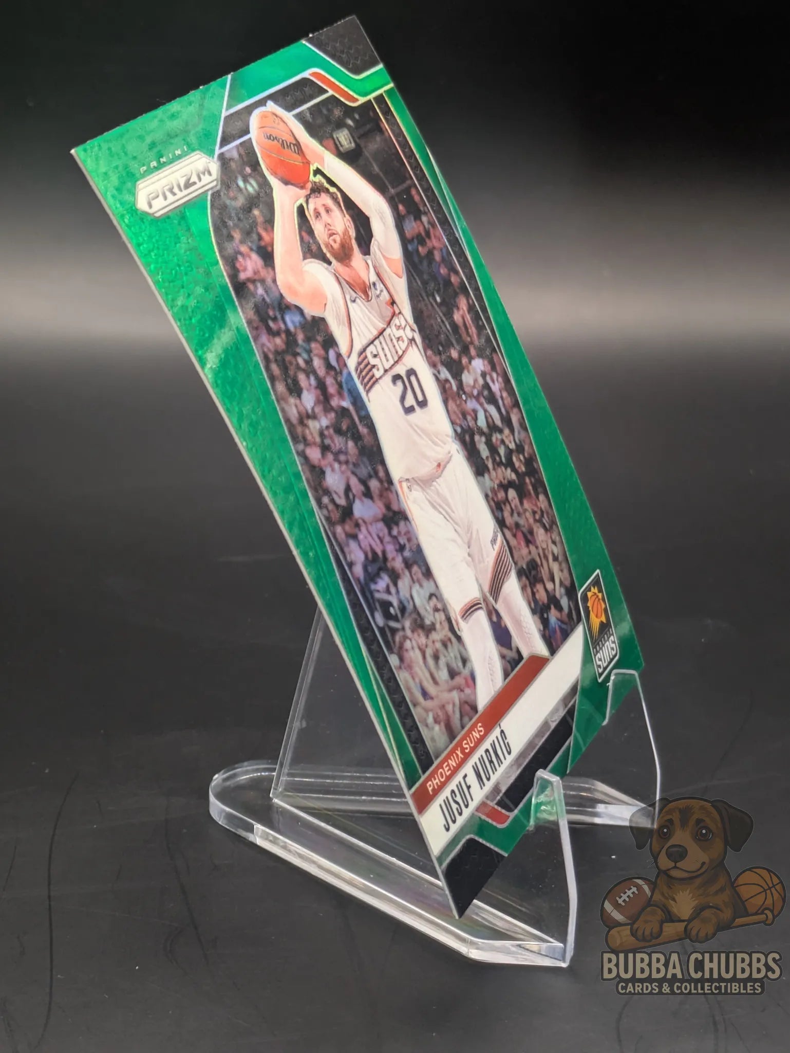 Basketball trading card featuring Jusuf Nurkic of the Phoenix Suns Panini Prizm Green Parallel