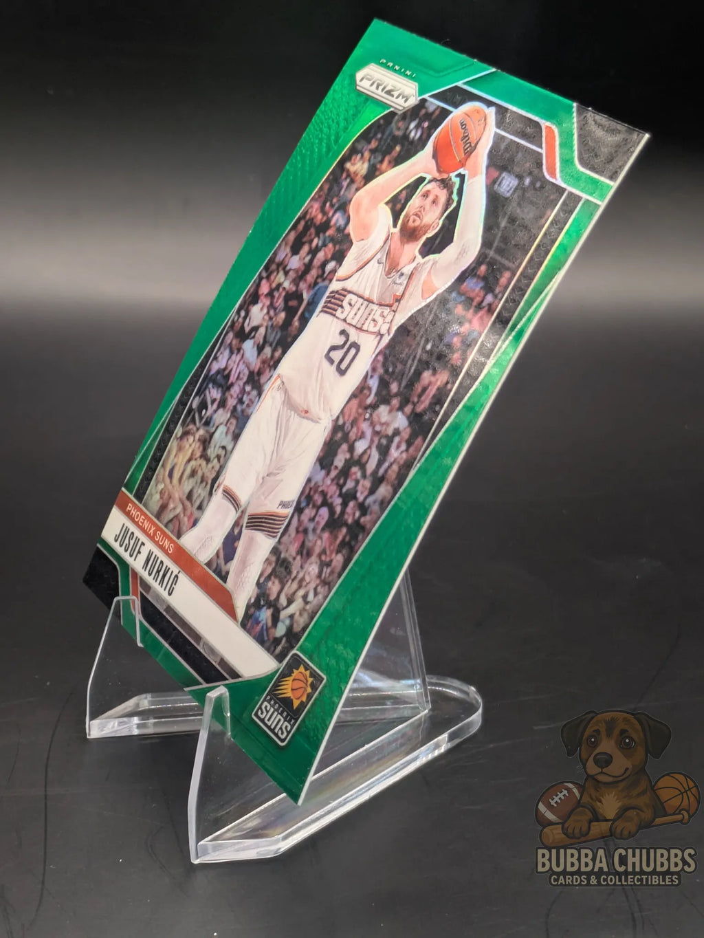Basketball trading card featuring Jusuf Nurkic of the Phoenix Suns Panini Prizm Green Parallel