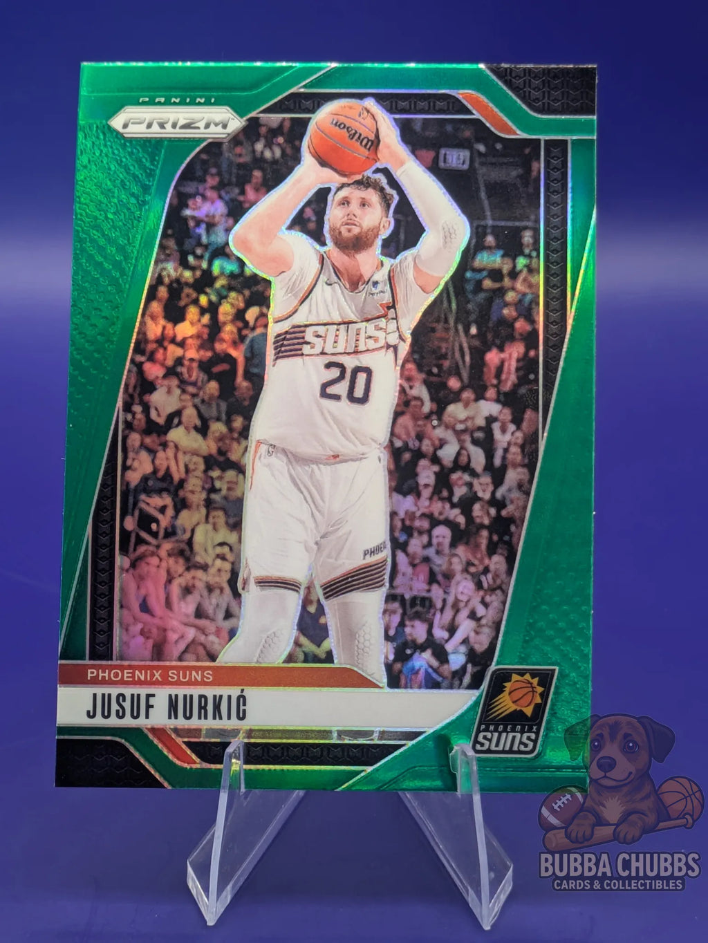 Basketball trading card featuring Jusuf Nurkic of the Phoenix Suns Panini Prizm Green Parallel