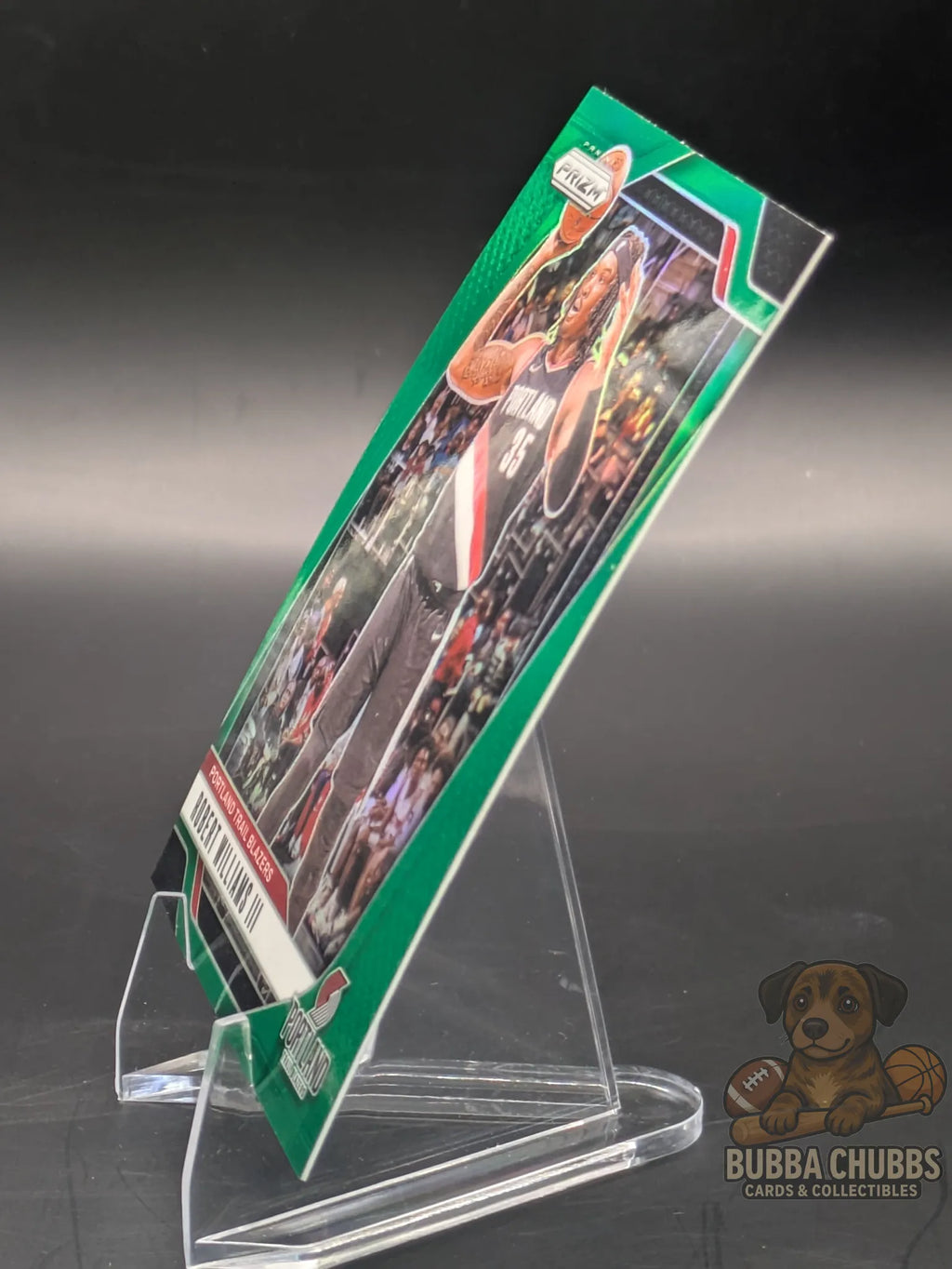 Basketball trading card featuring Robert Williams III of the Portland Trail Blazers Panini Prizm Green Parallel