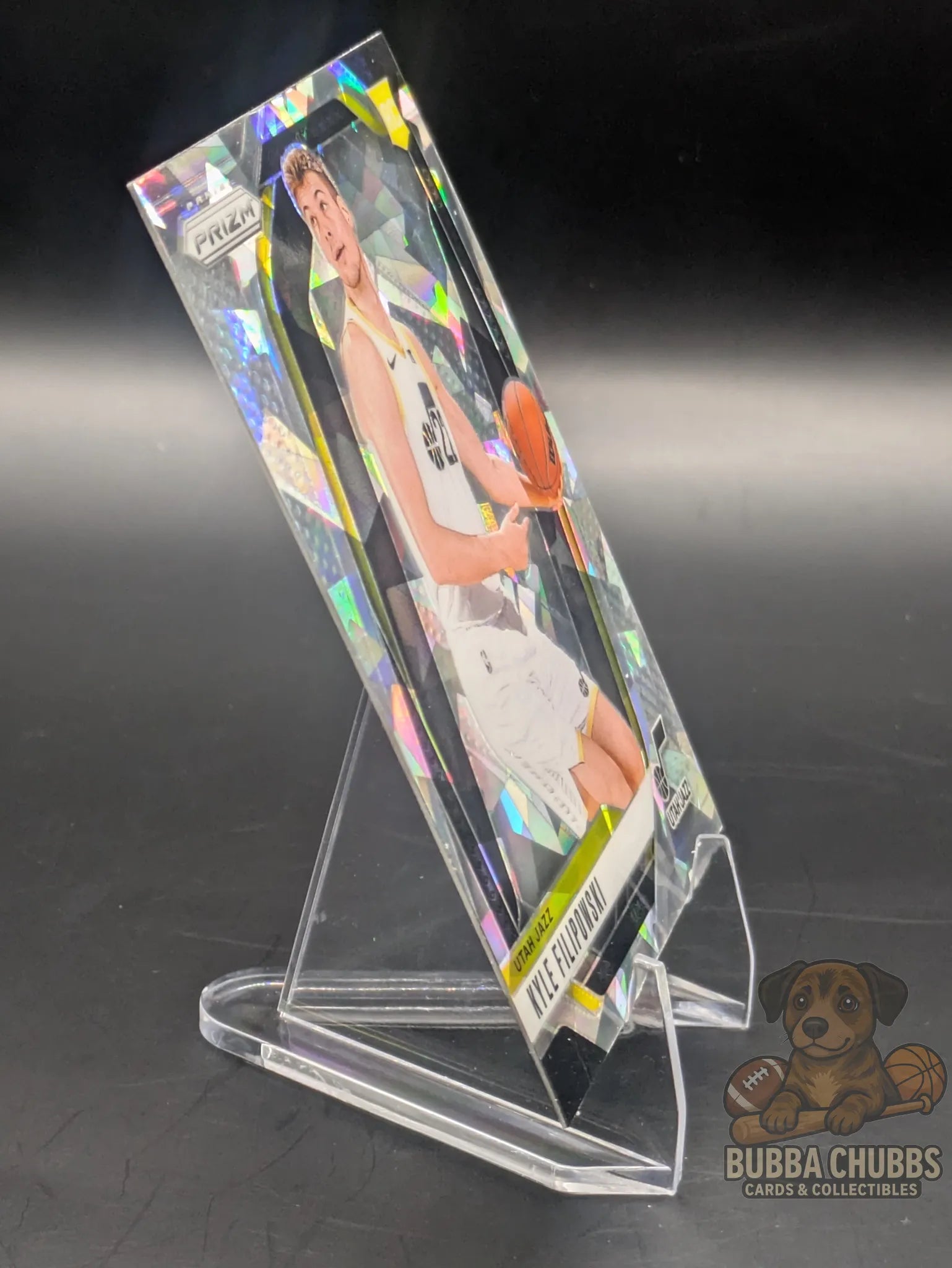 Basketball rookie trading card featuring Kyle Filipowski of the Utah Jazz Panini Prizm Silver Cracked Ice