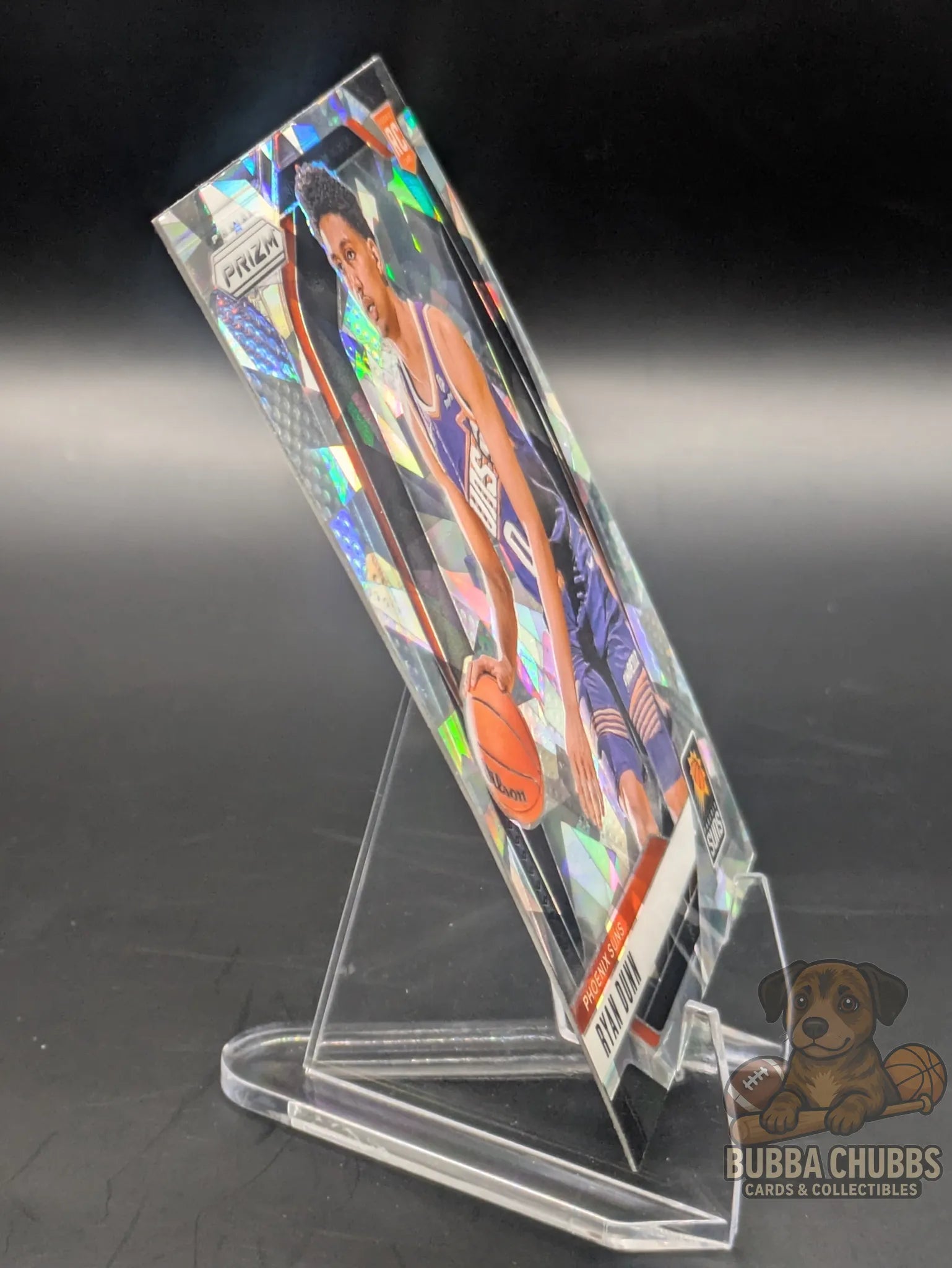 Basketball rookie trading card featuring Ryan Dunn of the Phoenix Suns Panini Prizm Silver Cracked Ice