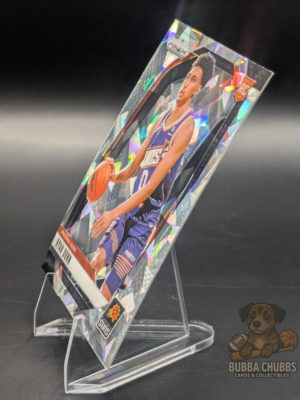 Basketball rookie trading card featuring Ryan Dunn of the Phoenix Suns Panini Prizm Silver Cracked Ice