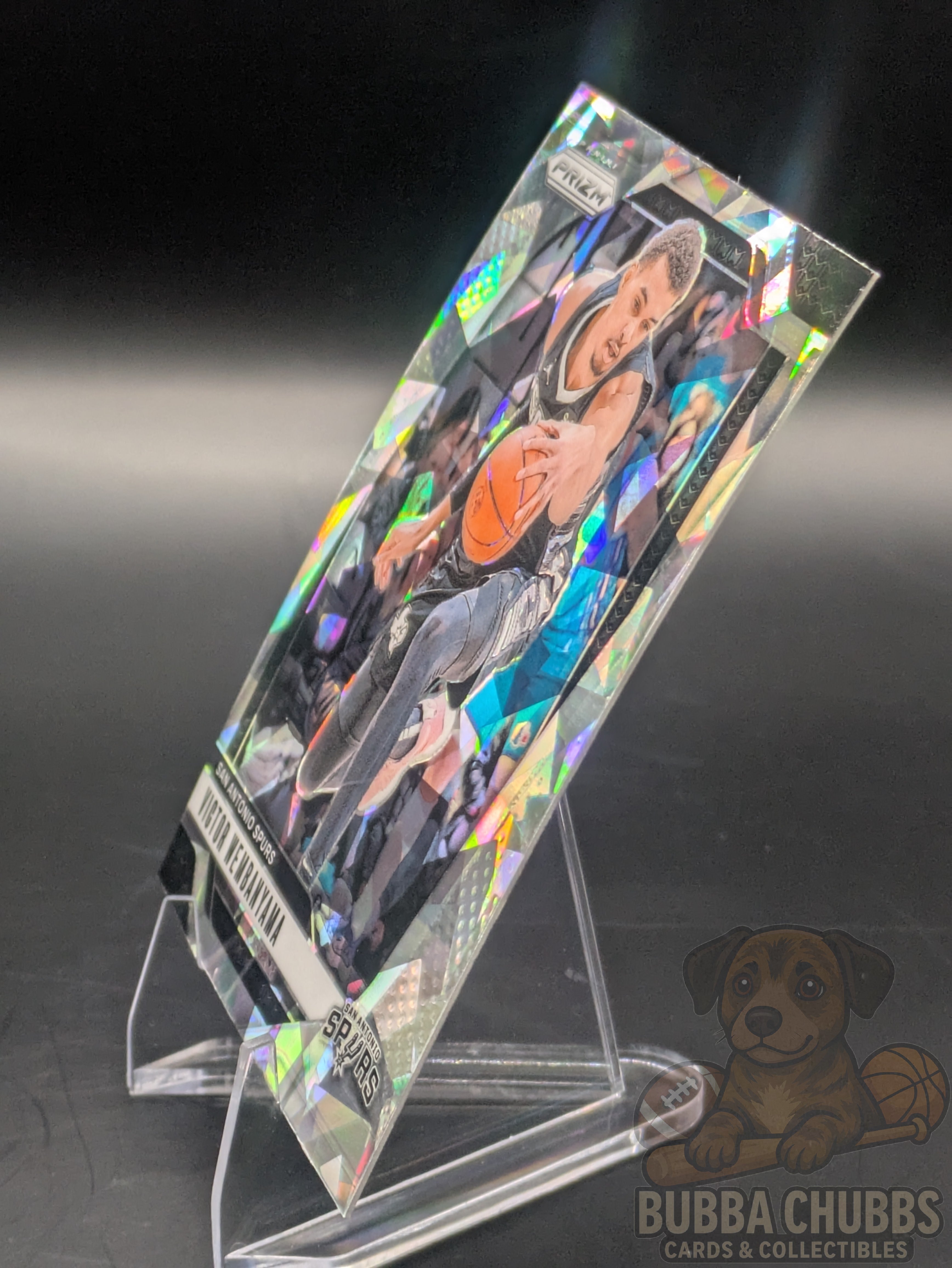 Basketball trading card featuring Victor Wembanyama of the San Antonio Spurs Panini Prizm Silver Cracked Ice