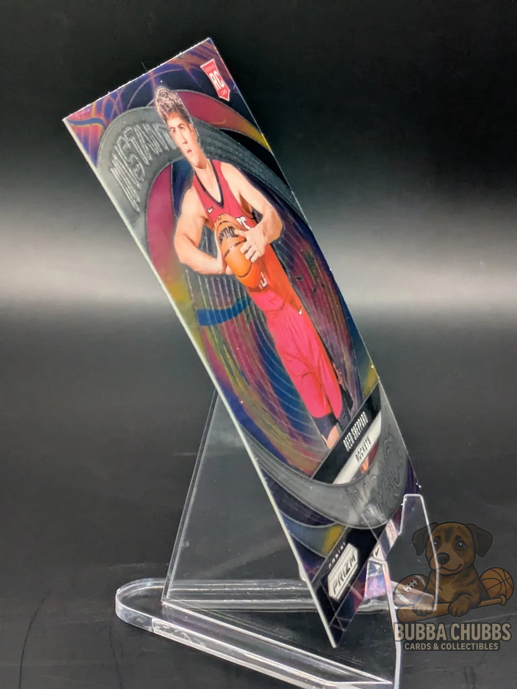 Basketball rookie trading card featuring Reed Sheppard of the Houston Rockets panini prizm instant impact