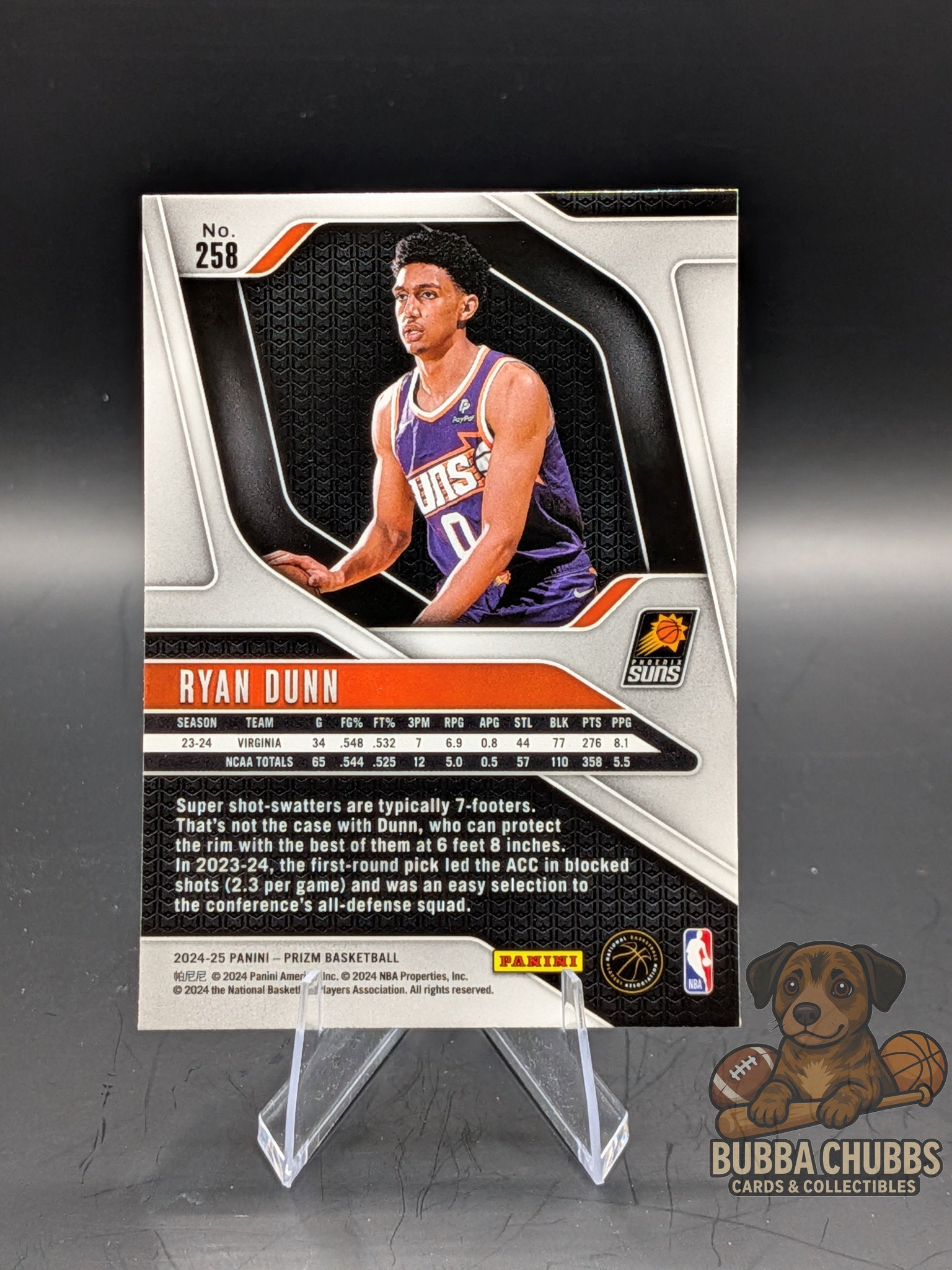 Basketball trading card of Ryan Dunn from the Phoenix Suns panini prizm rookie 