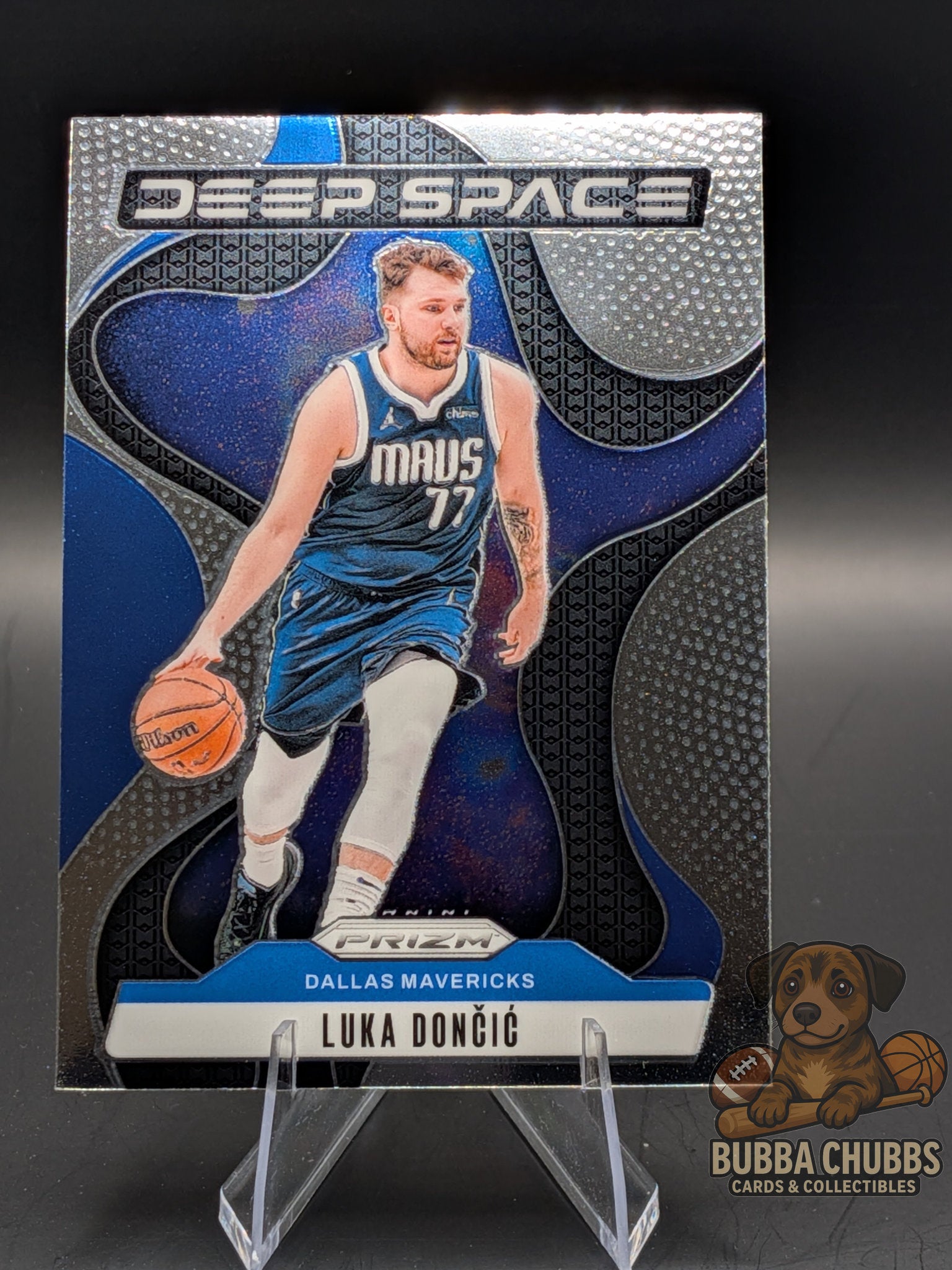basketball trading card of Luka Doncic panini prizm deep space insert