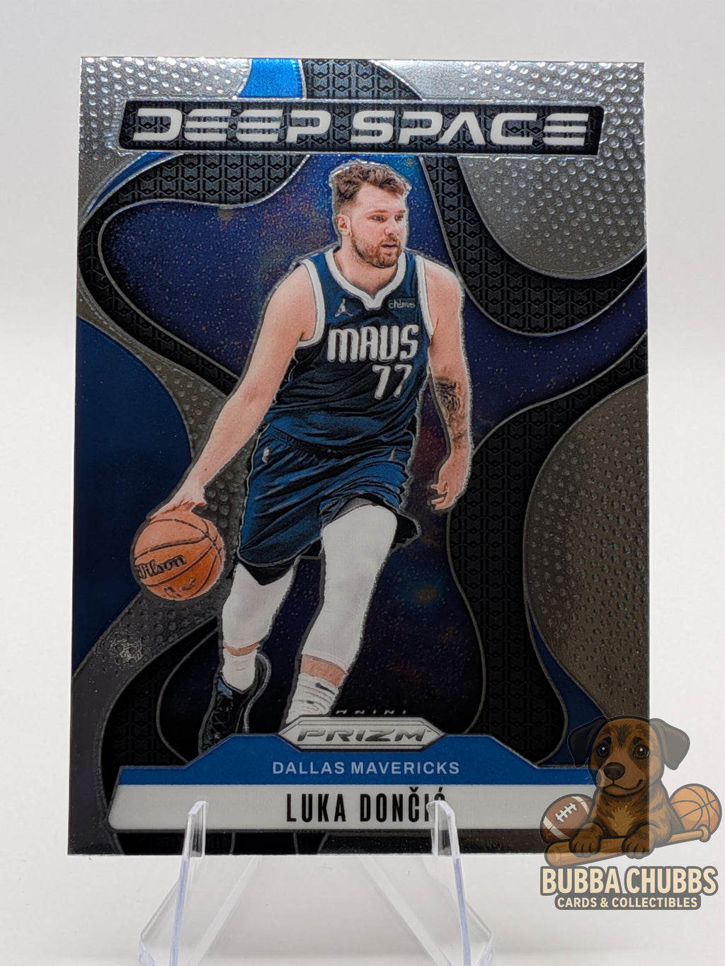 basketball trading card of Luka Doncic panini prizm deep space insert