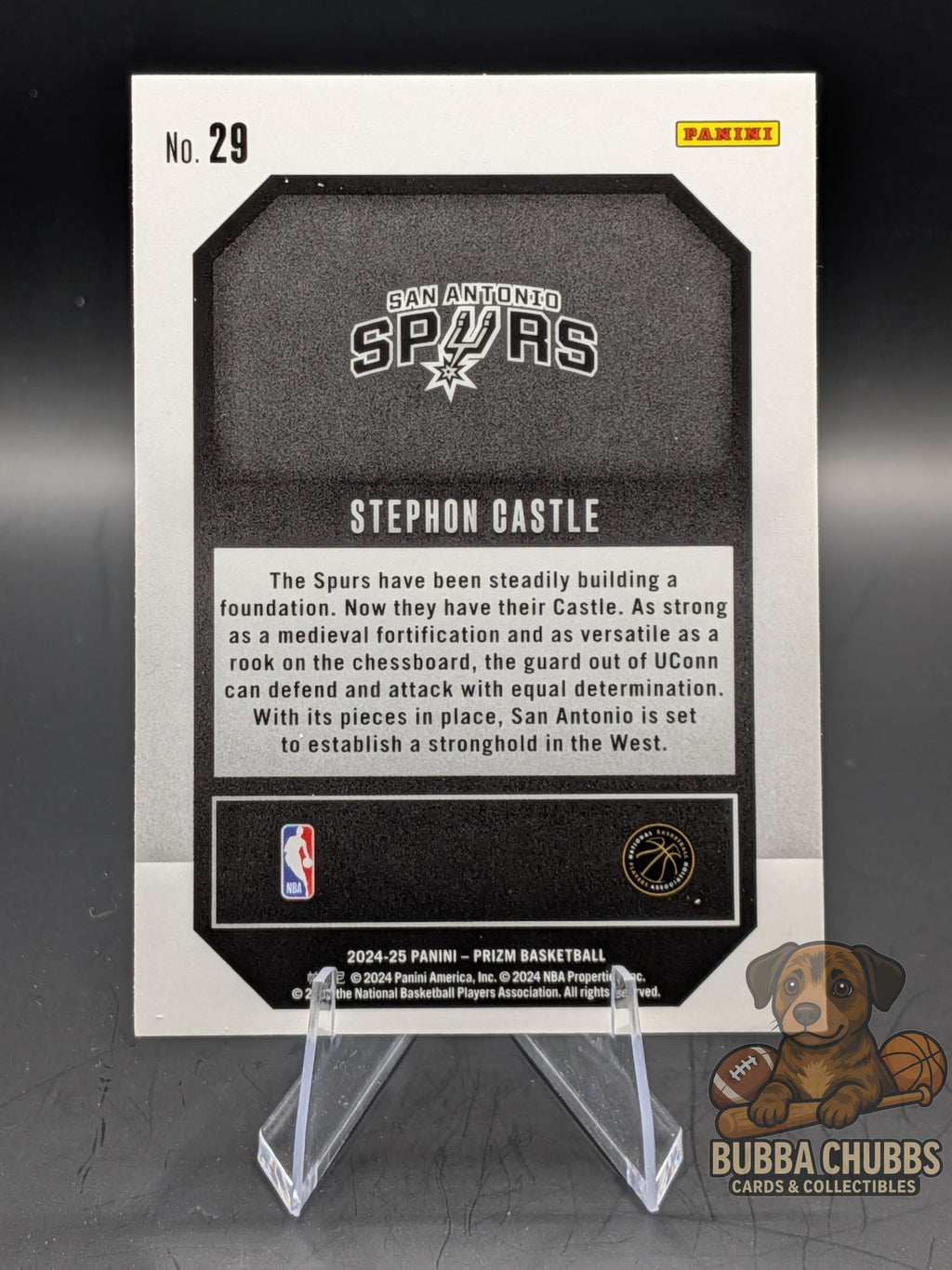 basketball trading card featuring stephon castle panini prizm emergent insert rookie
