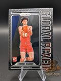 Basketball trading card of Zaccharie Risacher panini prizm global reach insert