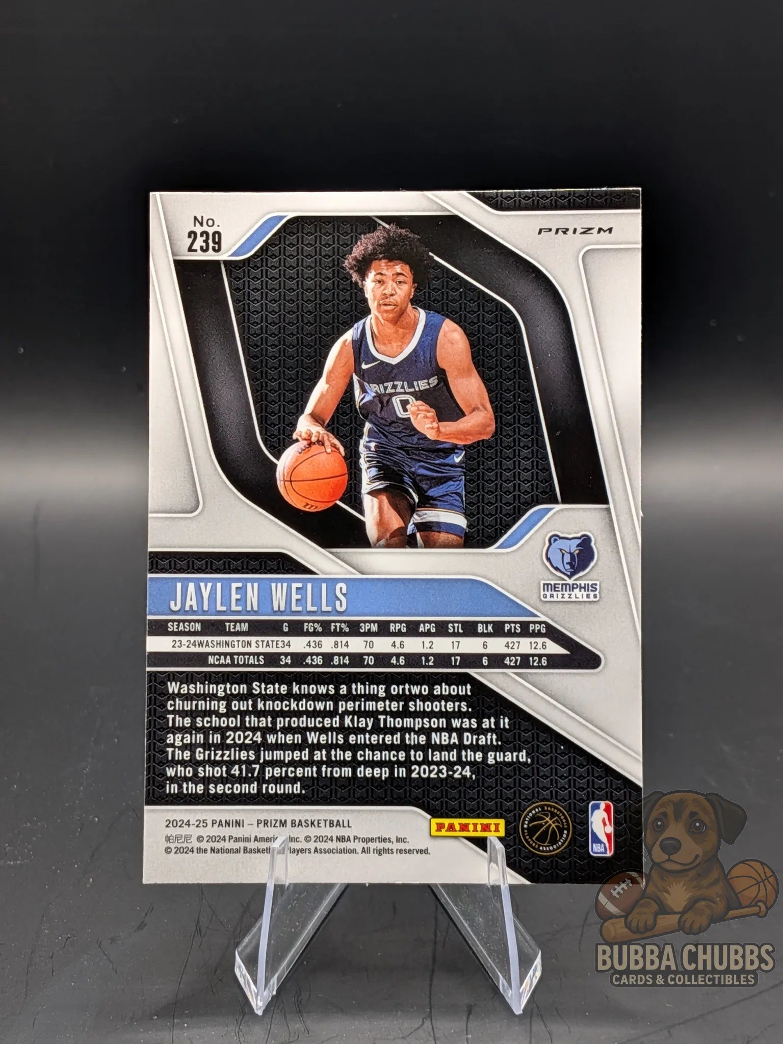 Basketball trading card featuring rookie Jaylen wells of the Memphis Grizzlies panini prizm red ice parallel