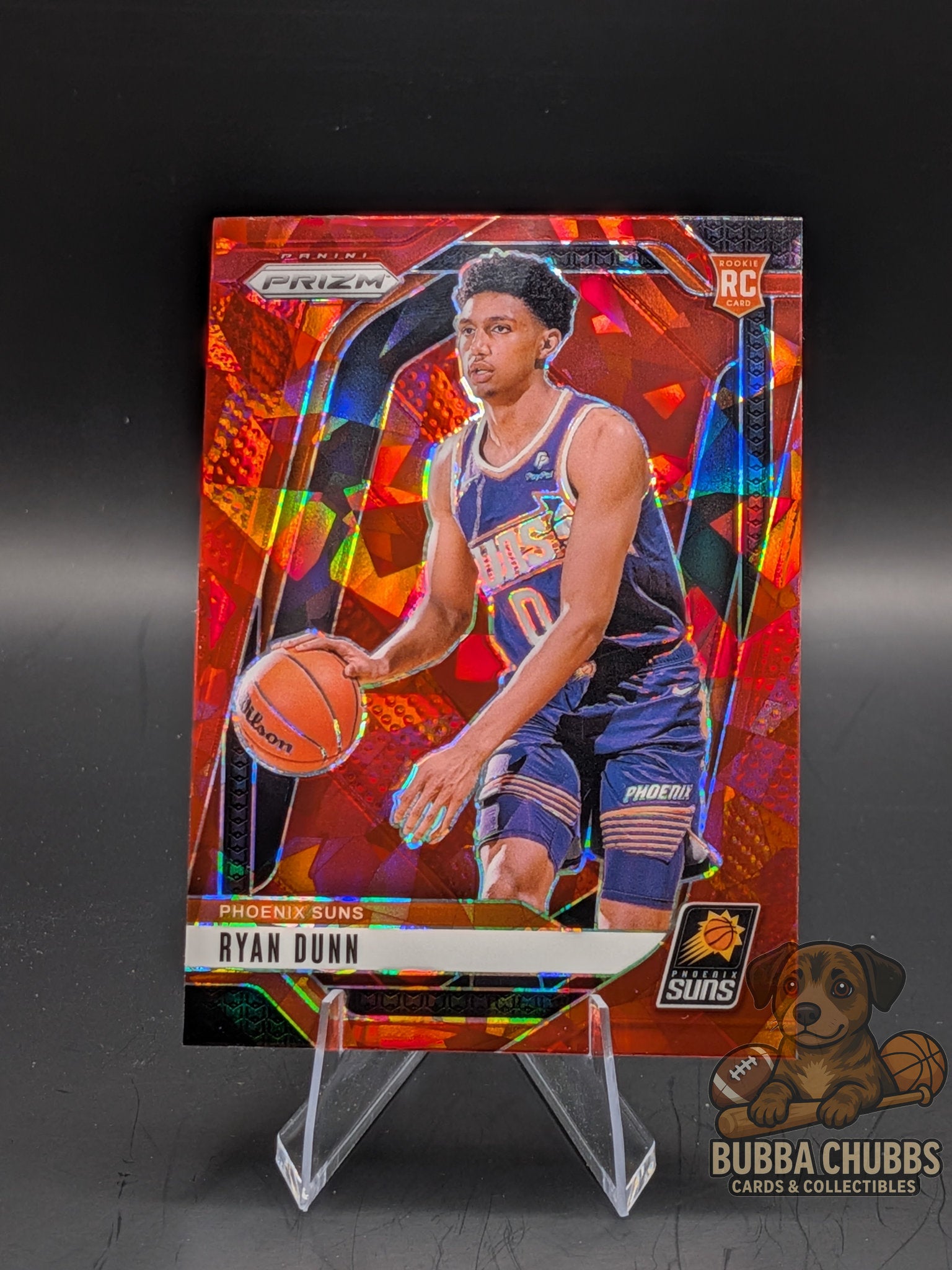 Basketball trading card rookie ryan dunn panini prizm red ice parallel