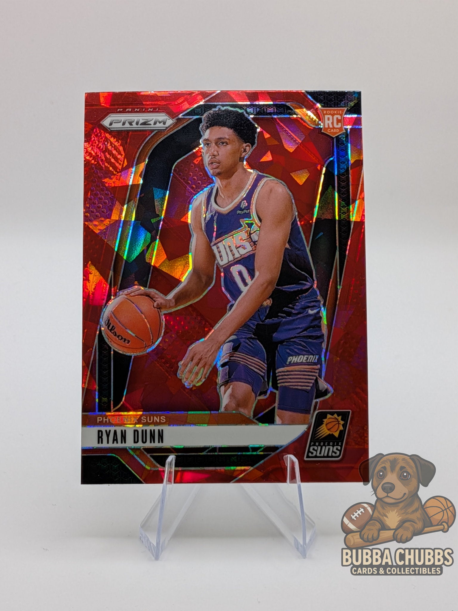 Basketball trading card rookie ryan dunn panini prizm red ice parallel