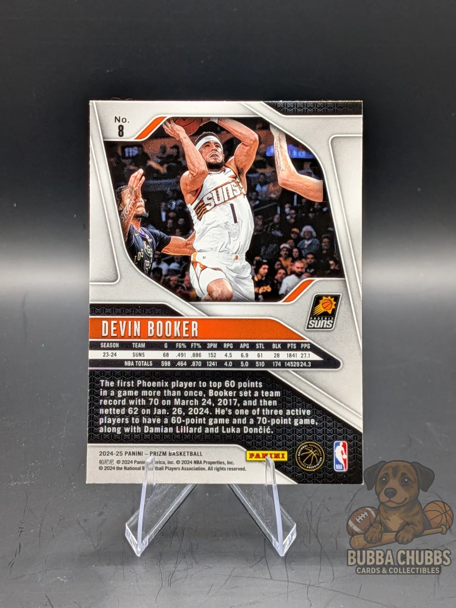 Basketball trading card featuring Devin Booker of the Phoenix Suns panini prizm