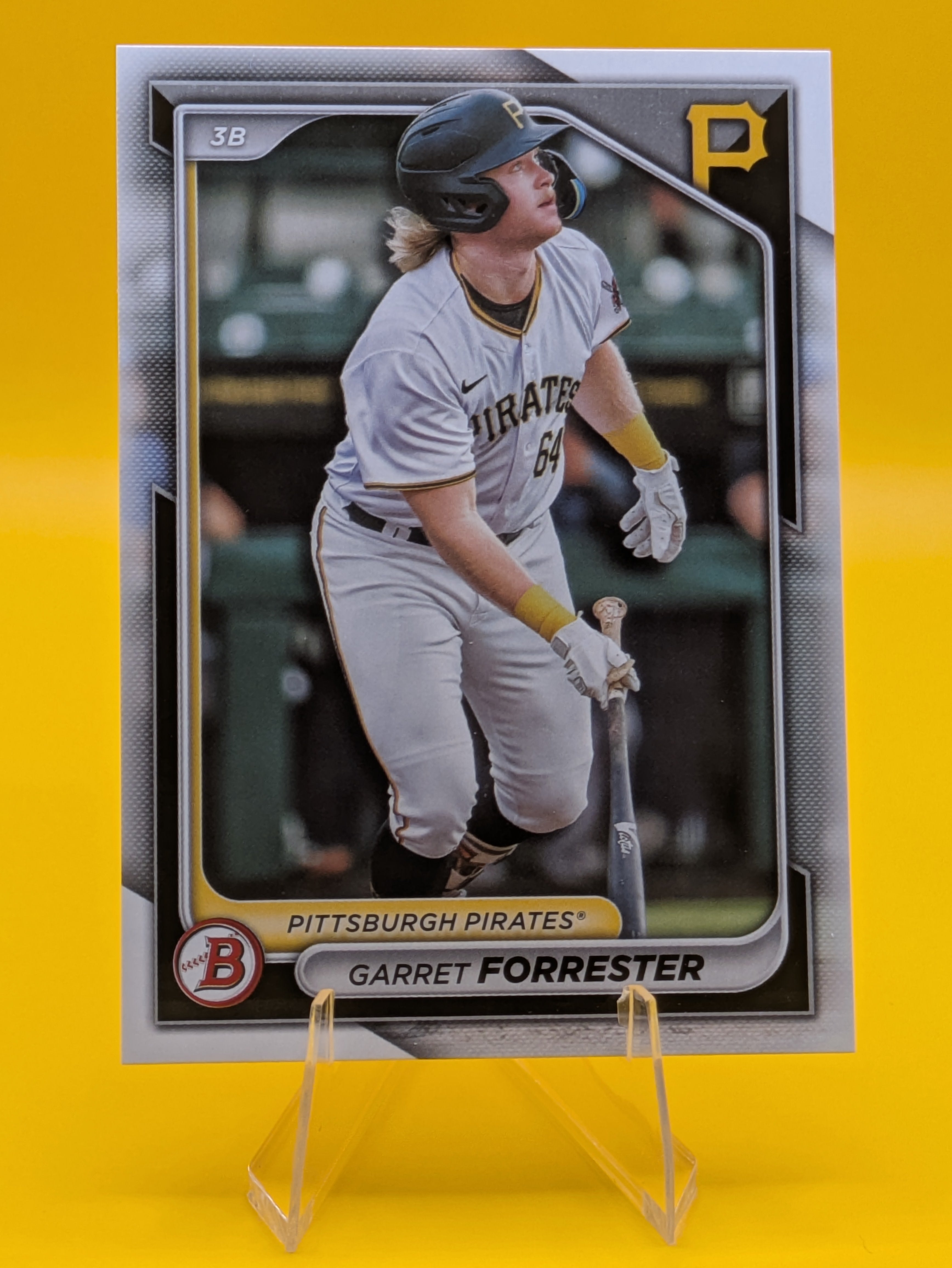 Baseball trading card of Garret Forrester Pittsburg Pirates Bowman Base Prospect Rookie