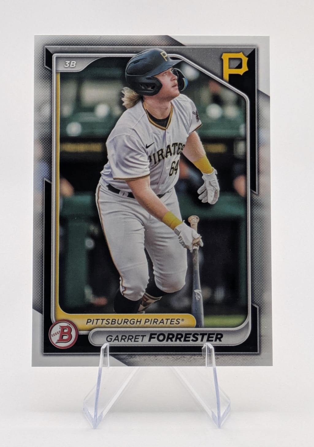 Baseball trading card of Garret Forrester Pittsburg Pirates Bowman Base Prospect Rookie