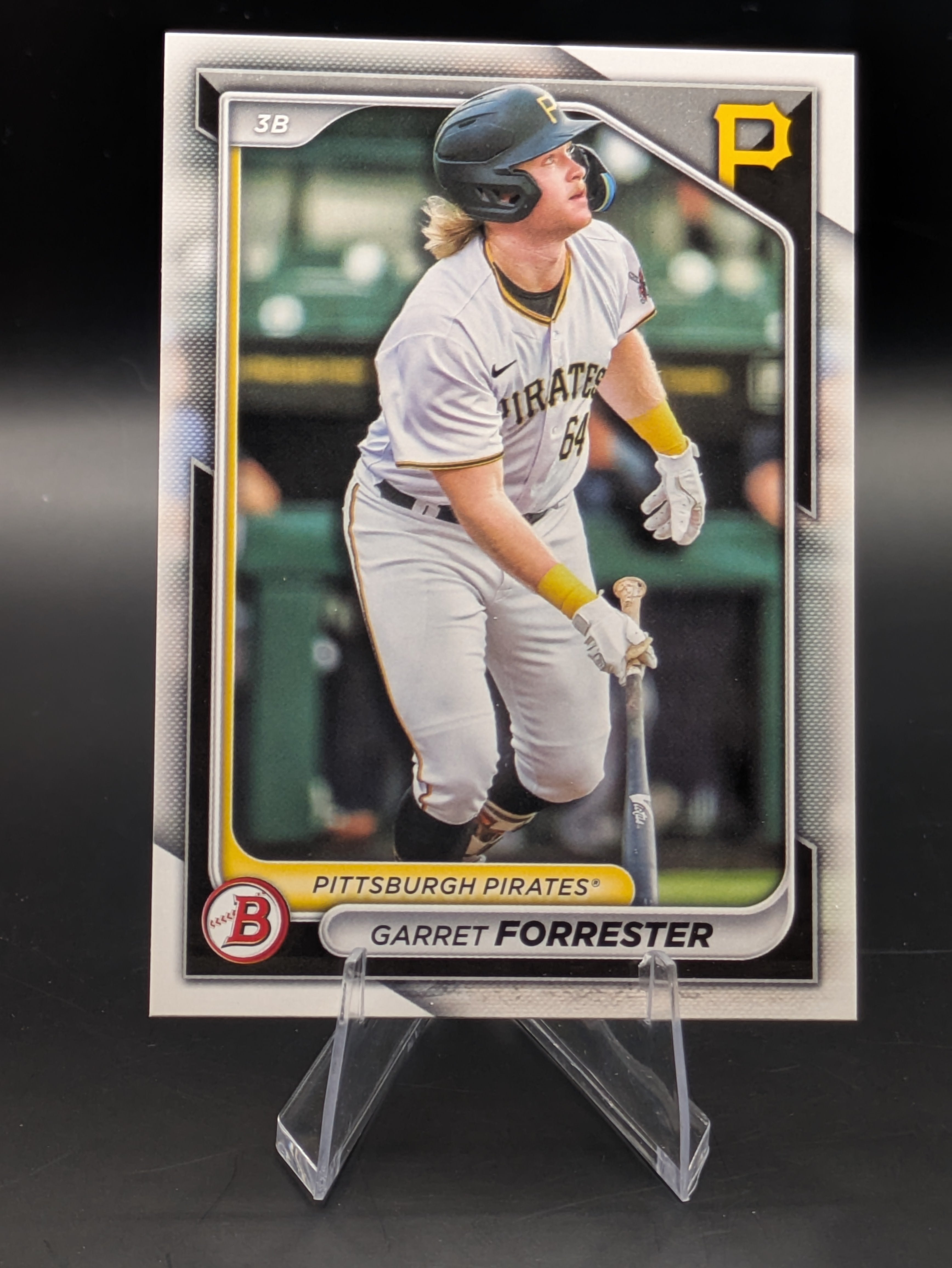 Baseball trading card of Garret Forrester Pittsburg Pirates Bowman Base Prospect Rookie