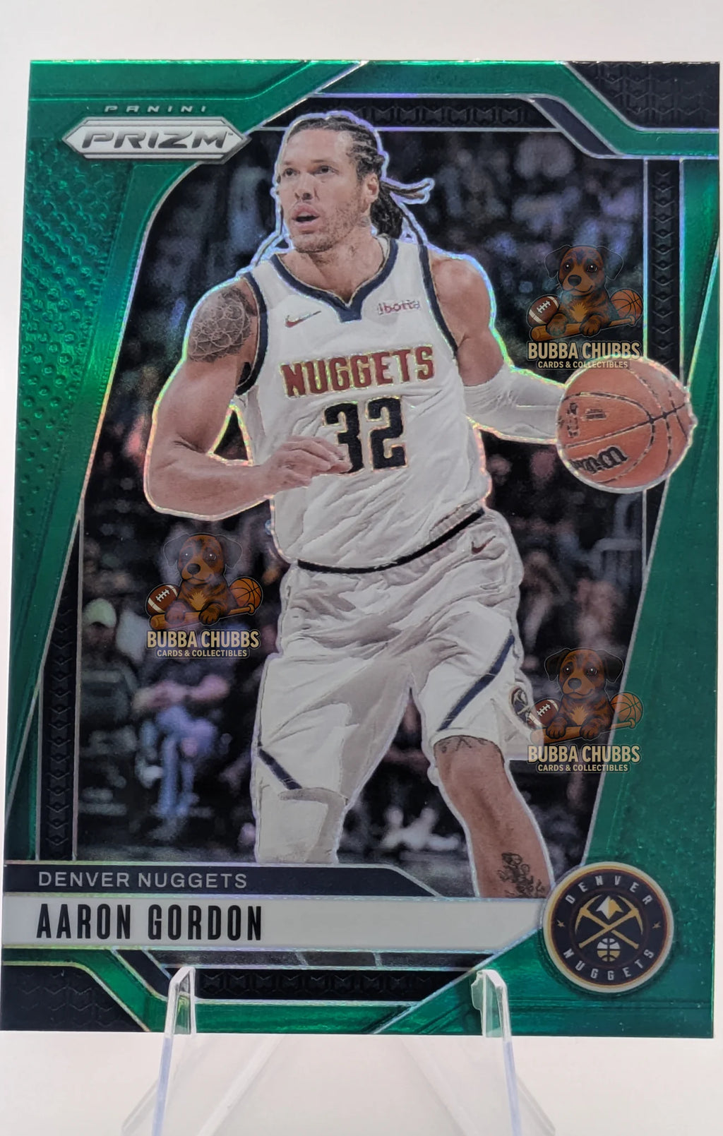 Basketball Trading Card of Aaron Gordon Panini Prizm Green parallel 2024 Denver Nuggets