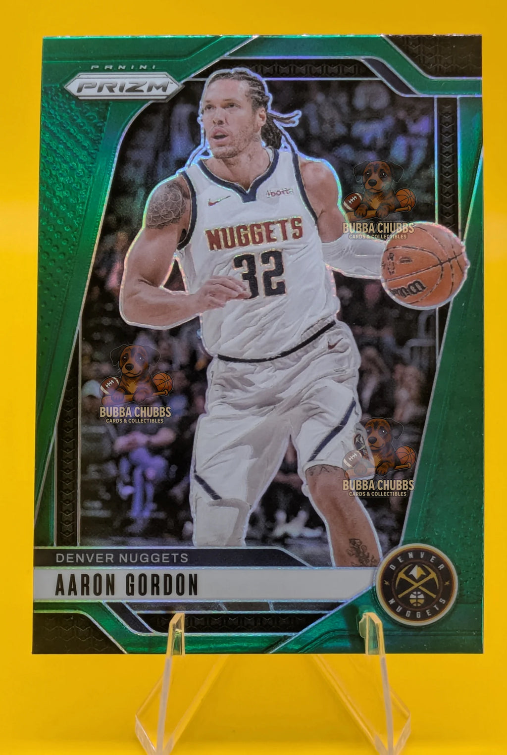 Basketball Trading Card of Aaron Gordon Panini Prizm Green parallel 2024 Denver Nuggets
