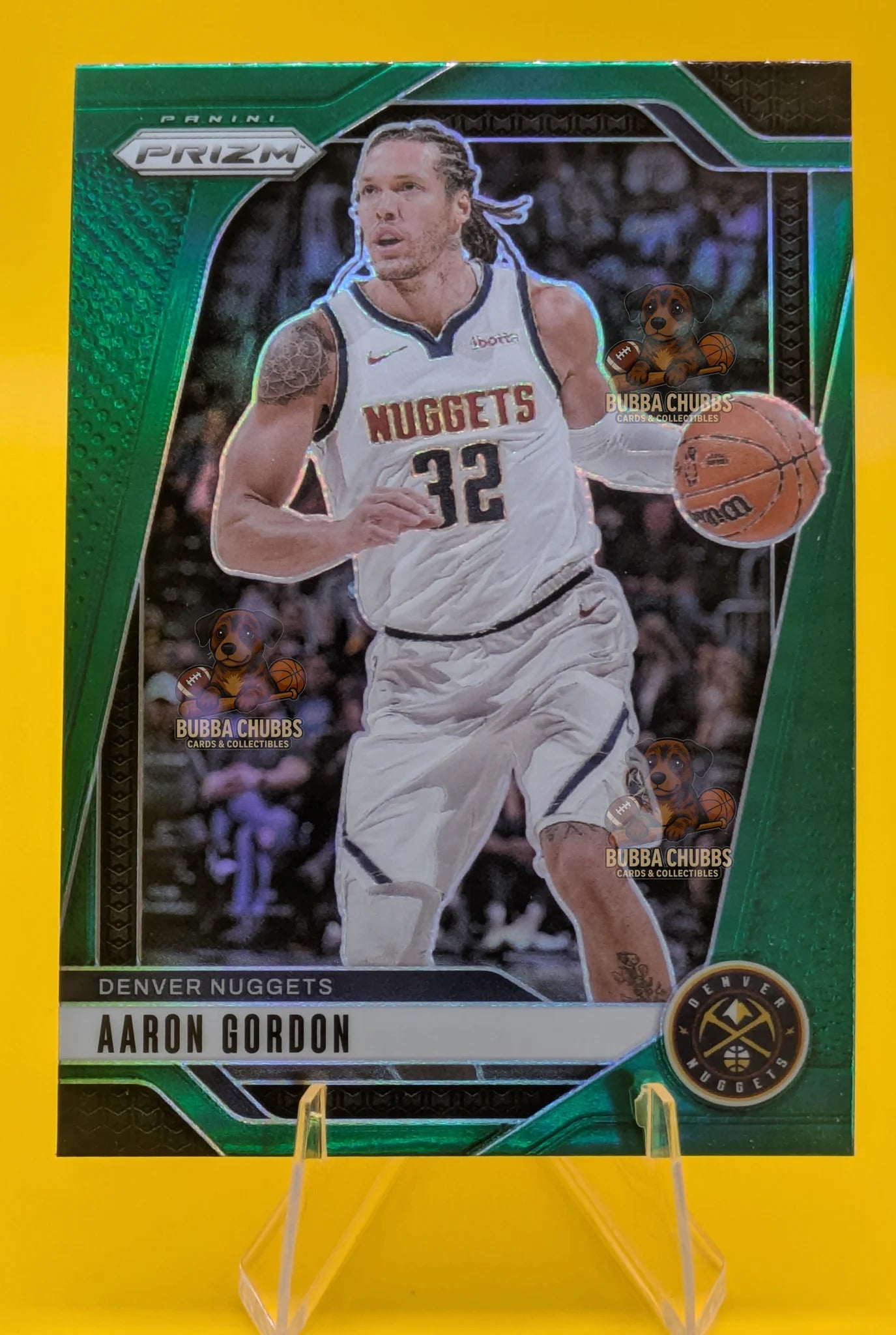 Basketball Trading Card of Aaron Gordon Panini Prizm Green parallel 2024 Denver Nuggets