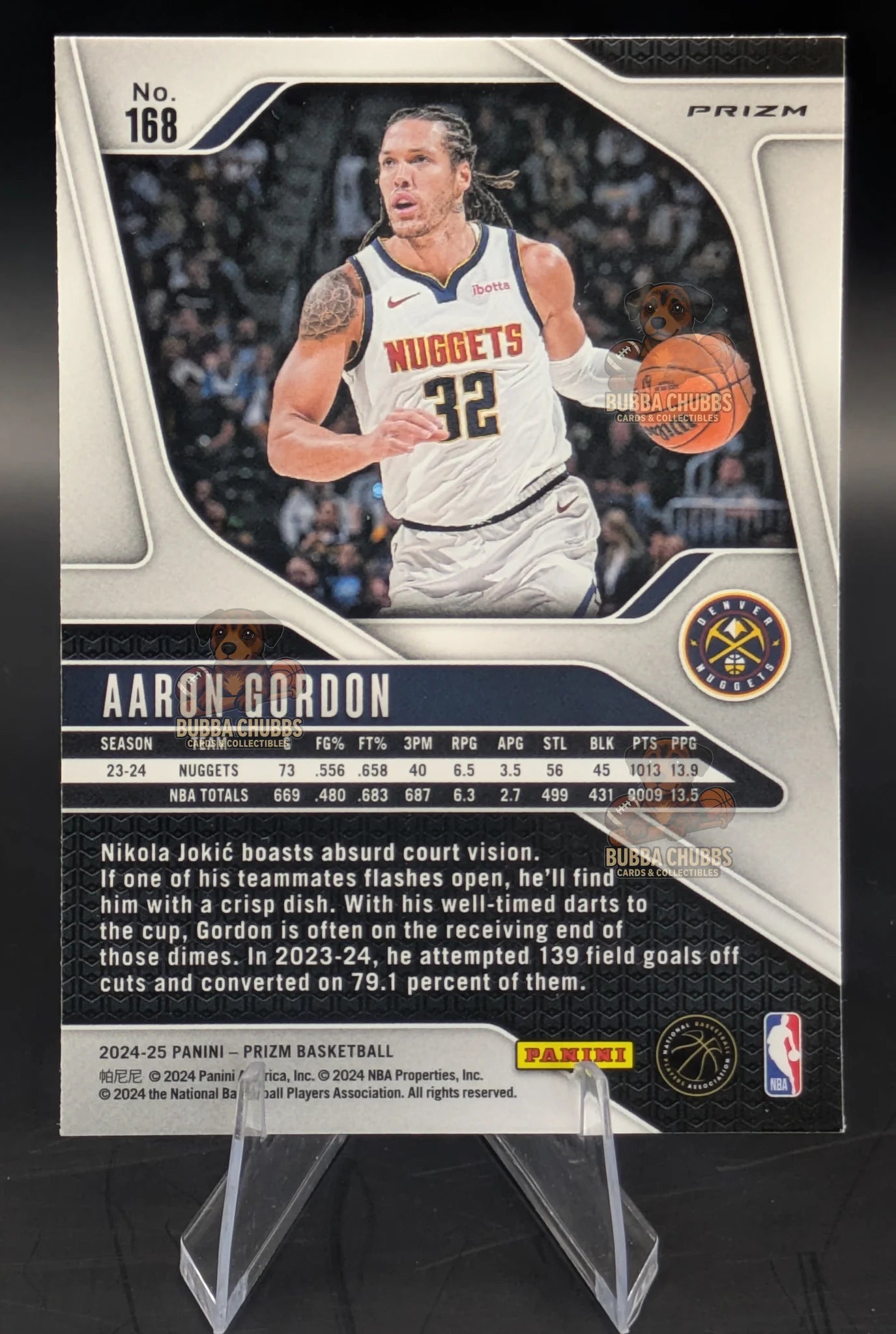 Basketball Trading Card of Aaron Gordon Panini Prizm Green parallel 2024 Denver Nuggets