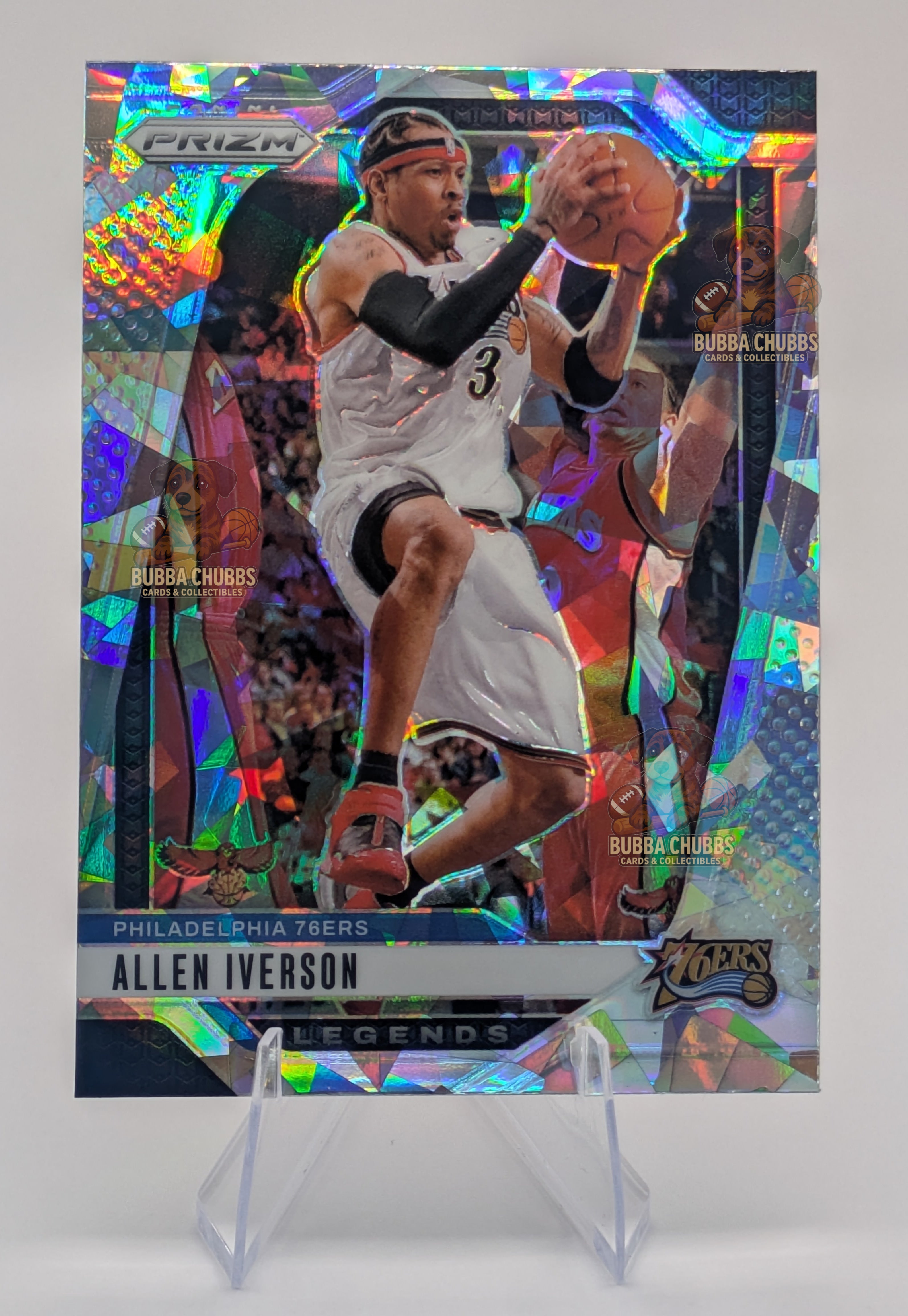 2024 Panini Prizm Silver Cracked Ice Allen Iverson #291 - 76ers
