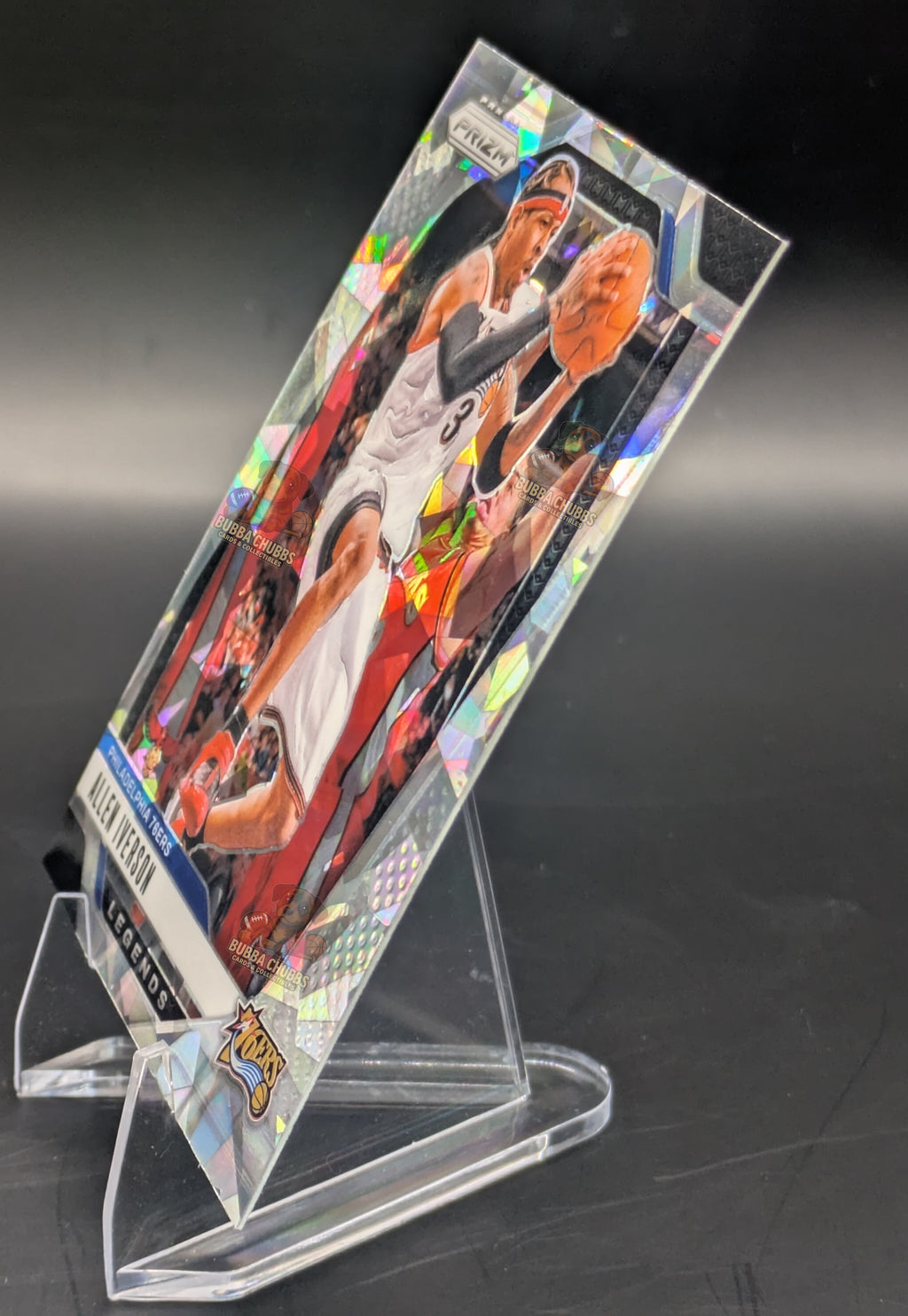Basketball trading card of Allen Iverson Legends Prizm Panini Philadelphia 76ers