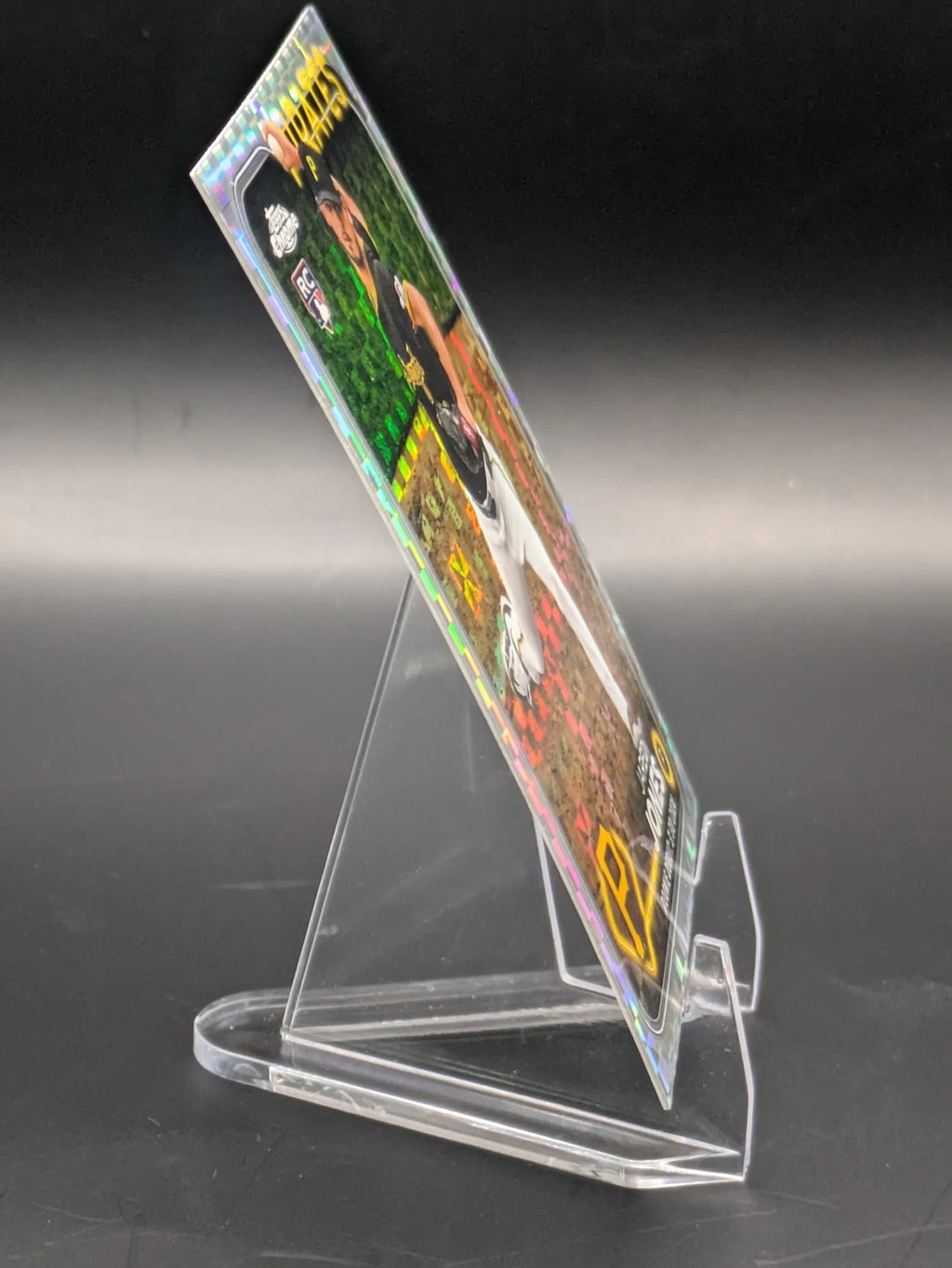 Baseball trading card of Jared Jones Update Series Pittsburg Pirates Rookie xFractor Parallel Checkerboard