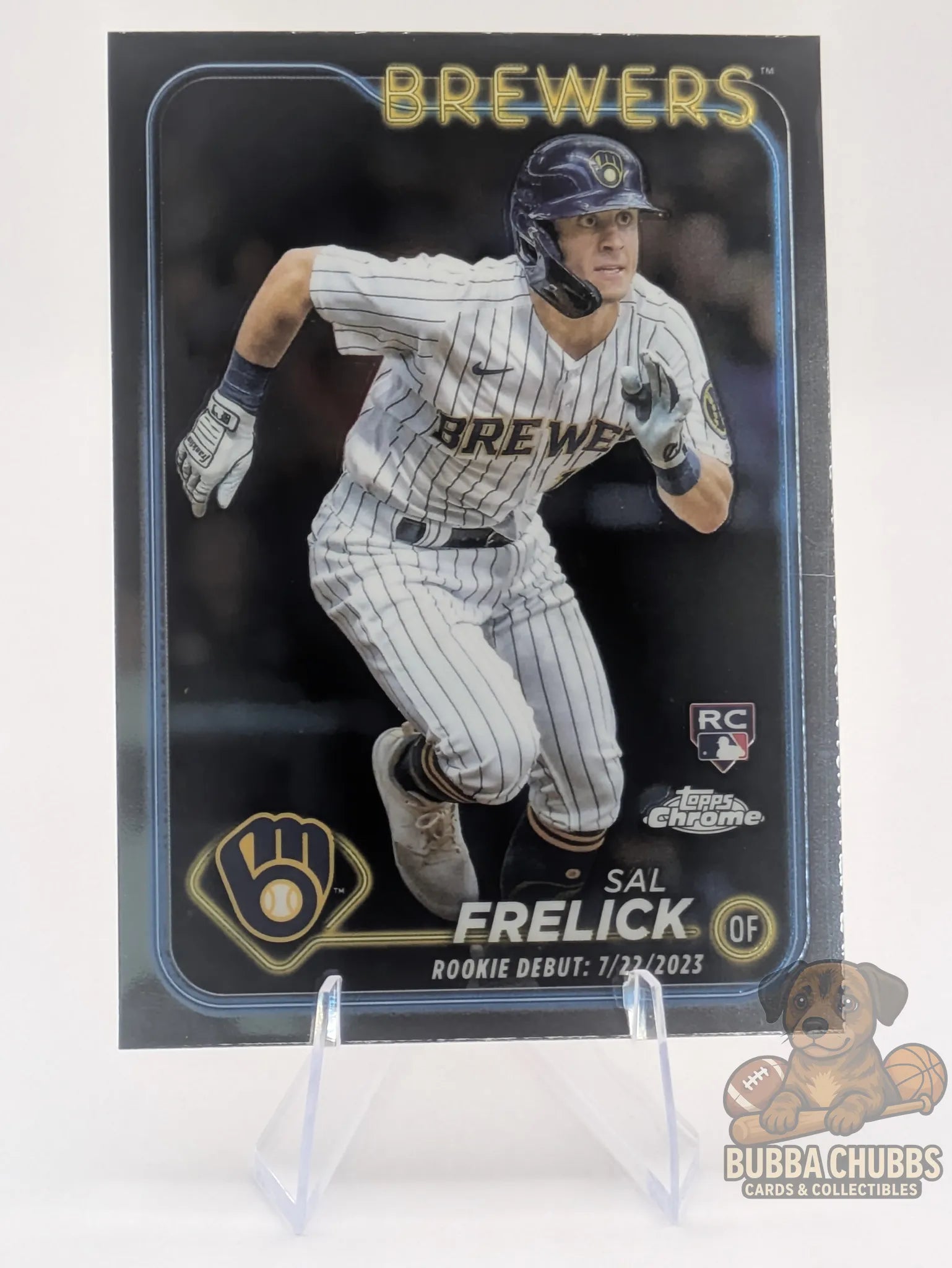 Baseball trading card rookie debut card for Sal Frelick of the Milwaukee Brewers