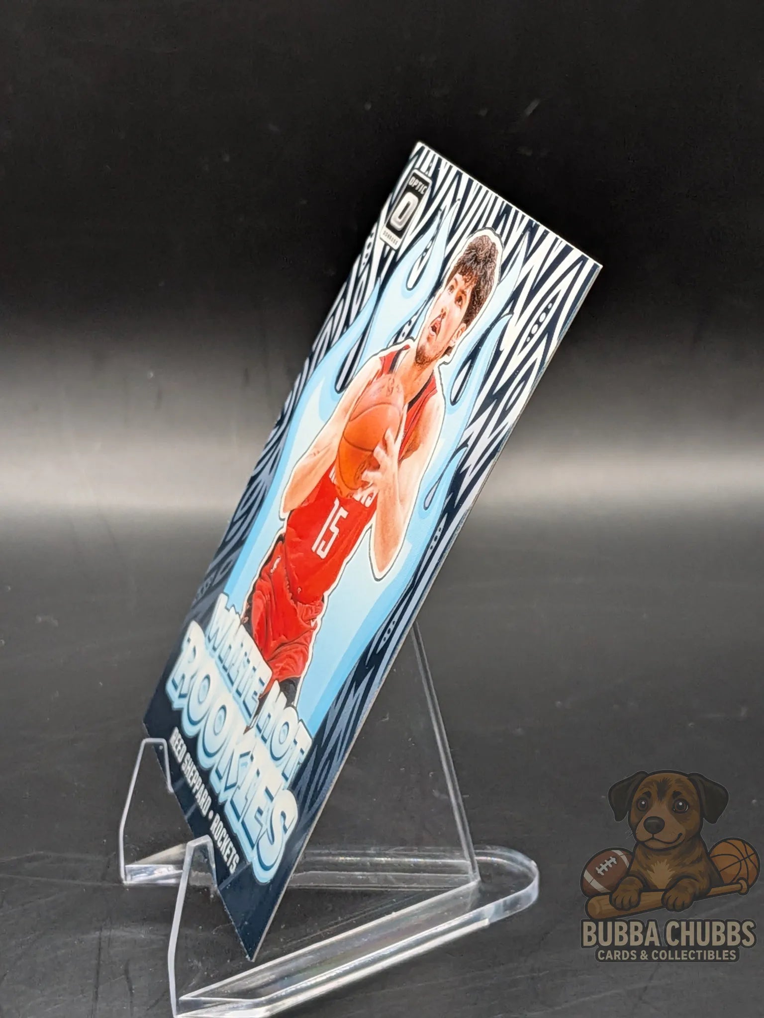 Basketball rookie trading card featuring reed sheppard of the houston rockets 'White Hot Rookies' panini donruss