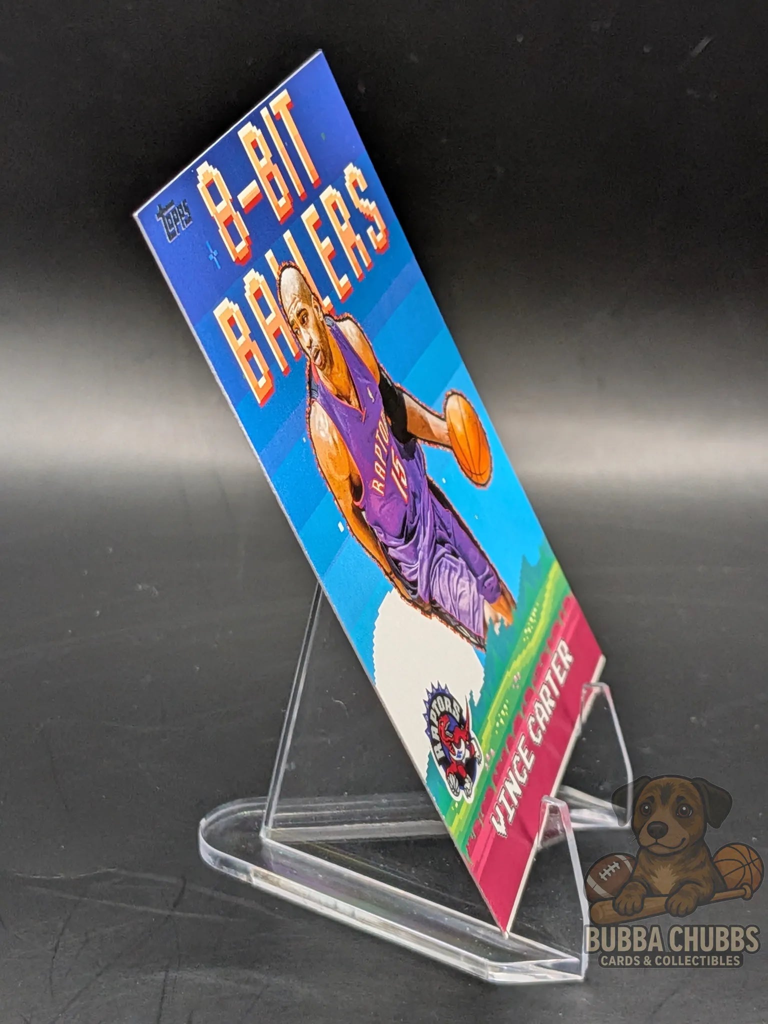 basketball trading card featuring Vince Carterof the toronto raptors 8-bit-baller topps