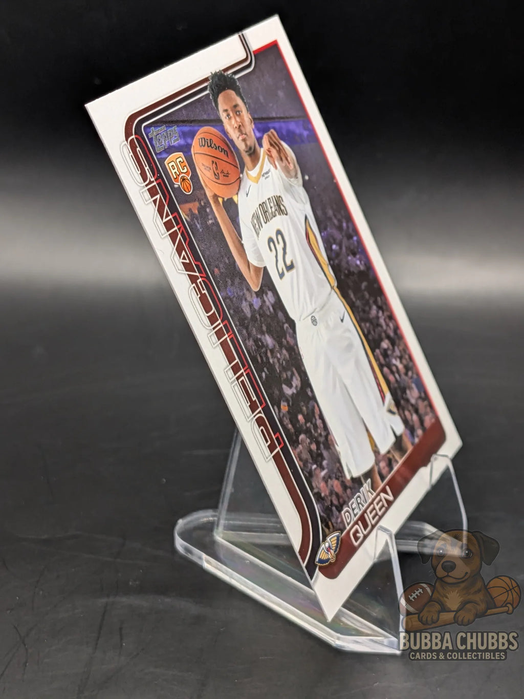 Basketball trading card of Derik Queen of the New Orleans Pelicans topps flagship rookie