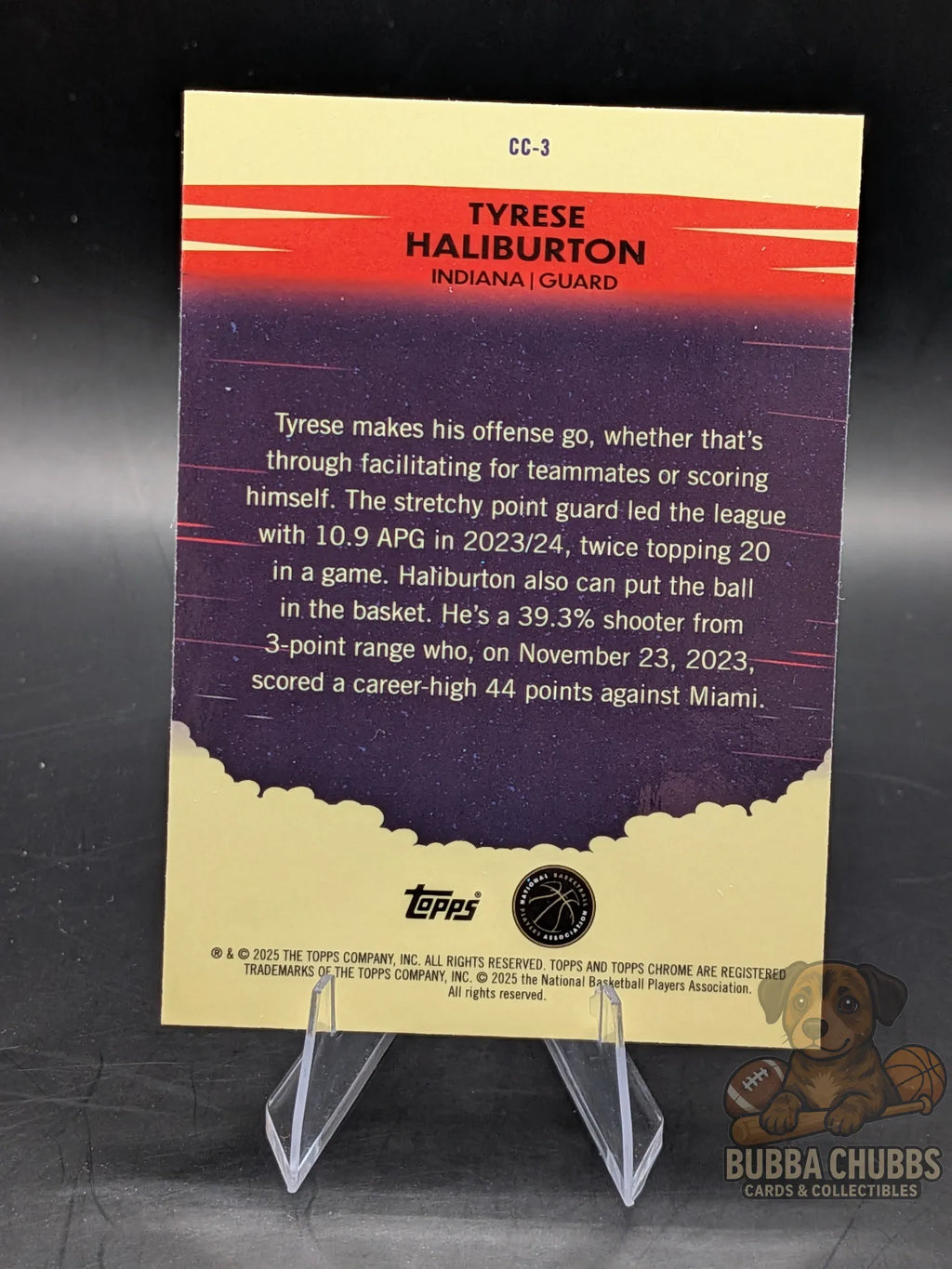 Basketball trading card featuring  Tyrese Haliburton Topps Chrome Countdown Complete insert 