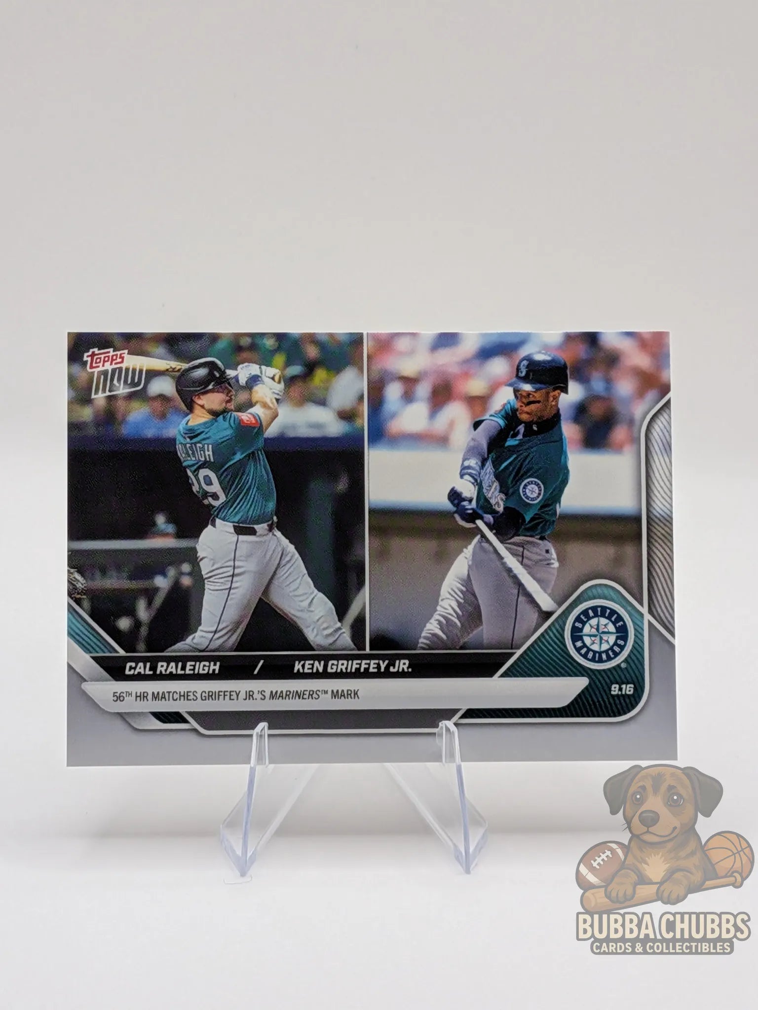 2025 Topps Now Cal Raleigh #720 - 56th HR Ties Ken Griffey Jr. Record