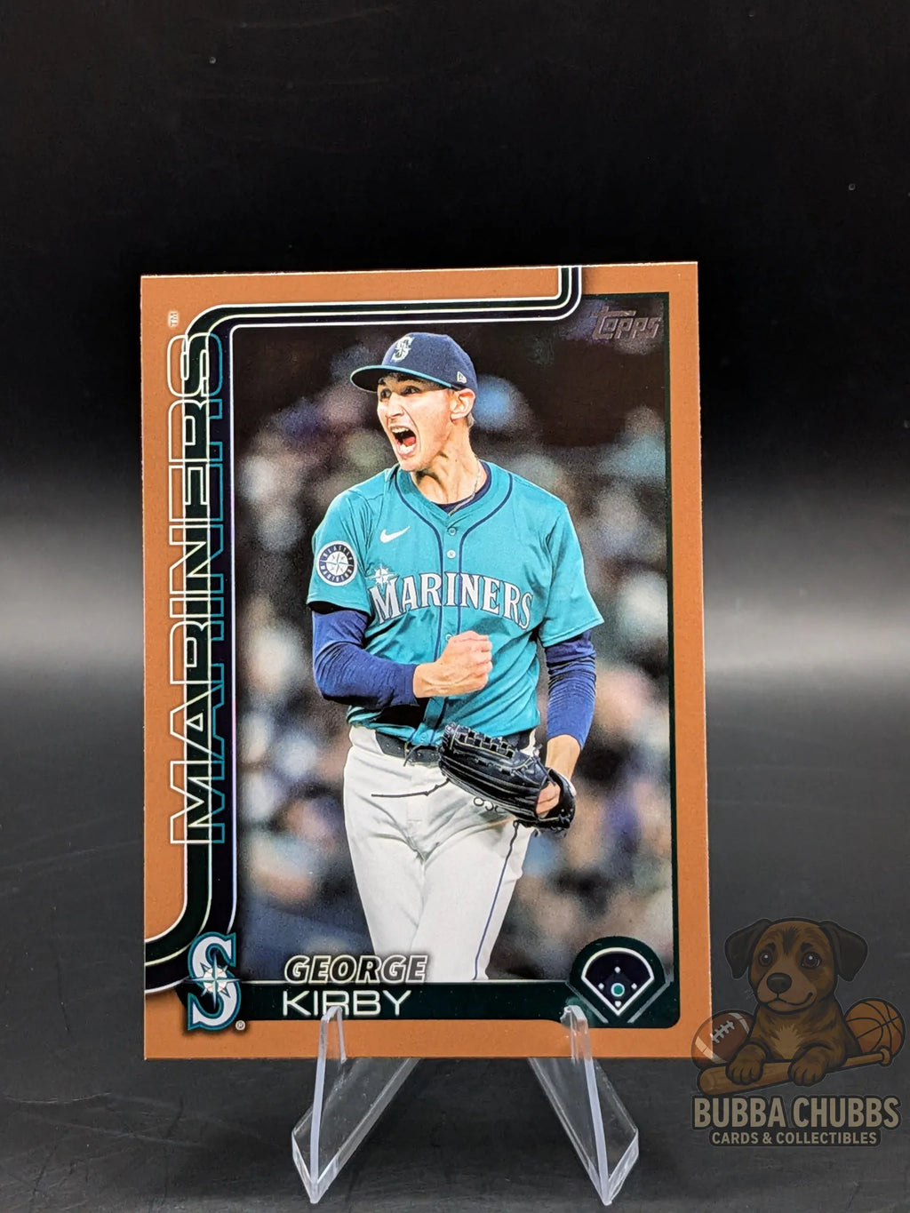 Baseball trading card of George-Kirby-Topps Series Two Copper Parallel 468 1086 OF 2025