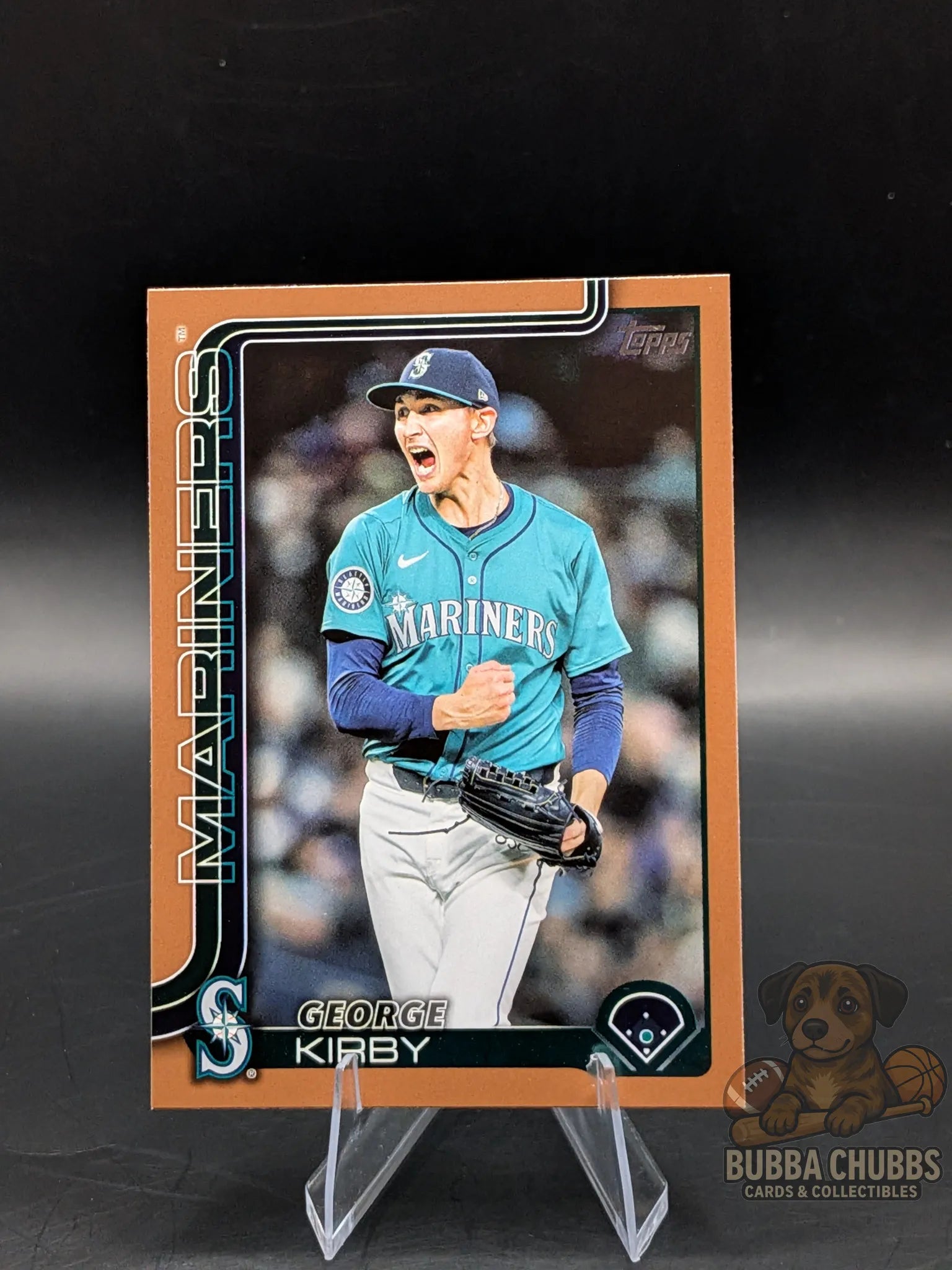 Baseball trading card of George-Kirby-Topps Series Two Copper Parallel 468 1086 OF 2025
