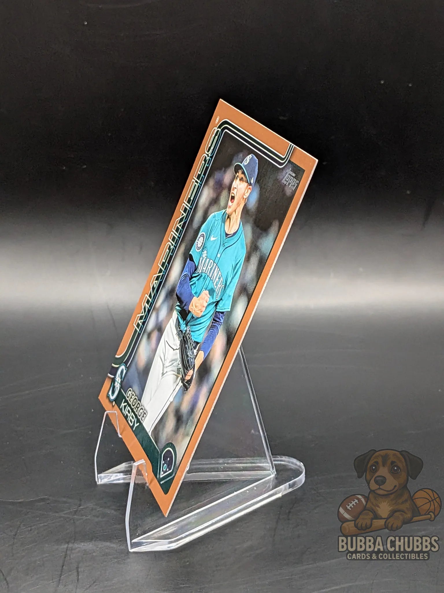 Baseball trading card of George-Kirby-Topps Series Two Copper Parallel 468 1086 OF 2025