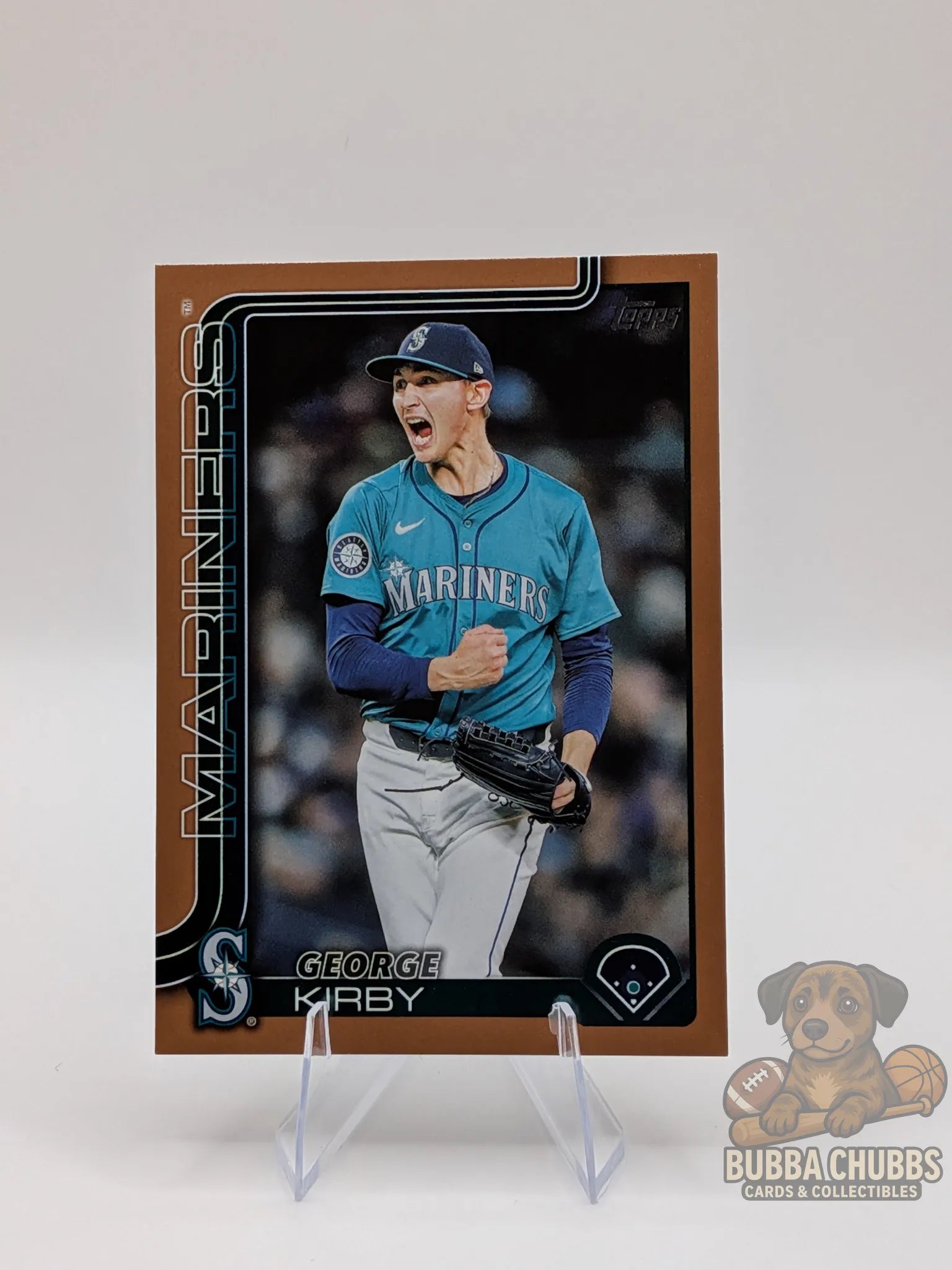 Baseball trading card of George-Kirby-Topps Series Two Copper Parallel 468 1086 OF 2025