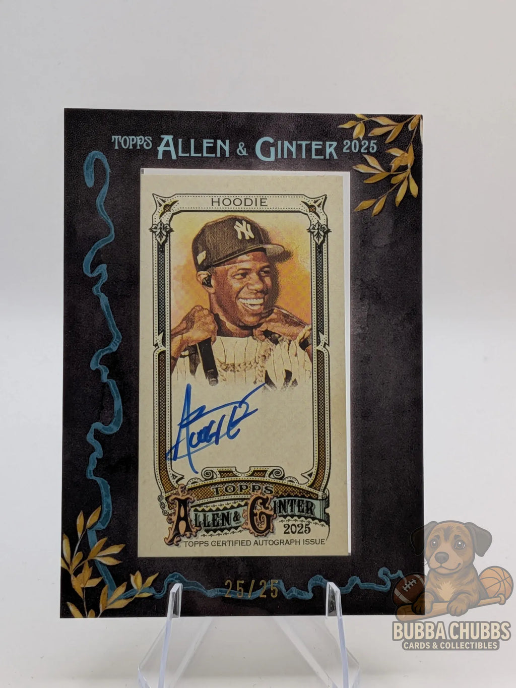 Non-sport trading card featuring A Boogie wit da Hoodie rapper topps allen & ginter numbered autograph black frame blue ink
