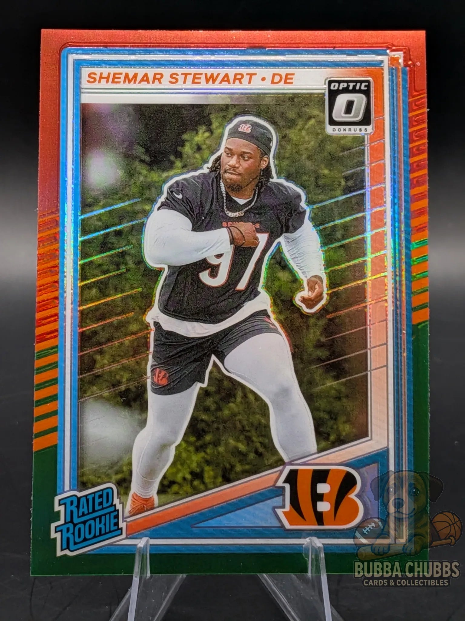 Football trading card of Shemar Stewart of the Cincinnati Bengals panini donruss optic rated rookie