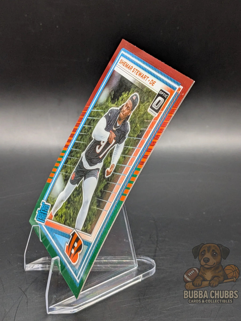 Football trading card of Shemar Stewart of the Cincinnati Bengals panini donruss optic rated rookie