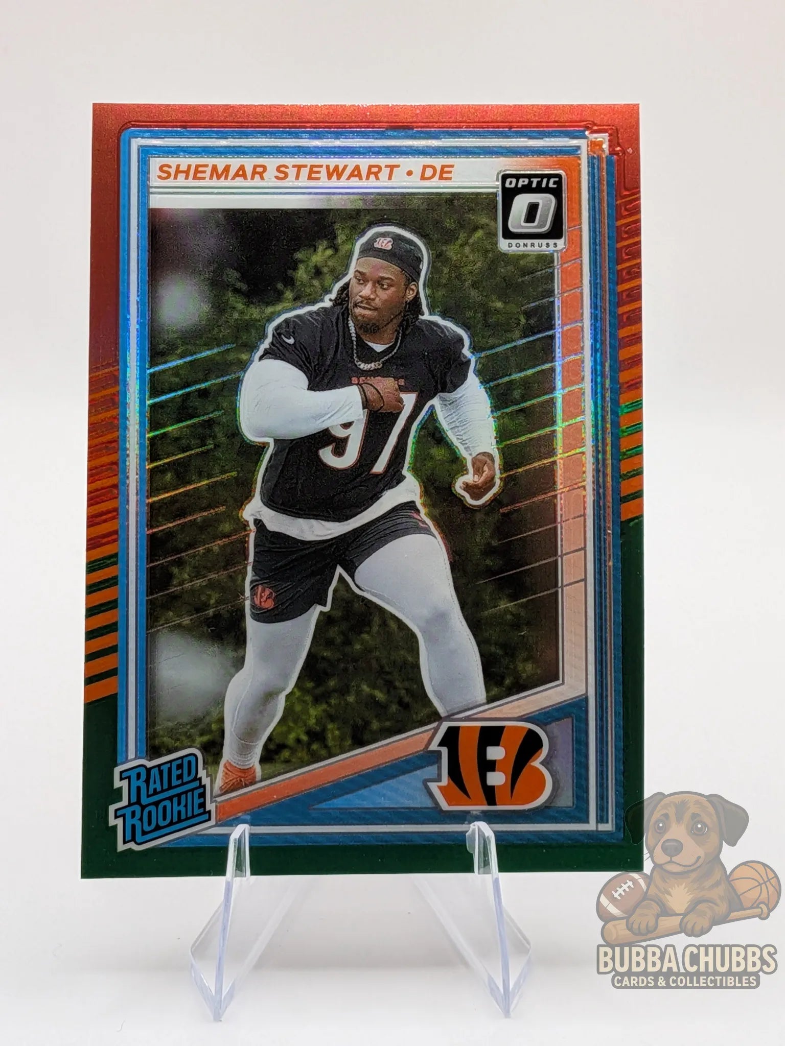 Football trading card of Shemar Stewart of the Cincinnati Bengals panini donruss optic rated rookie